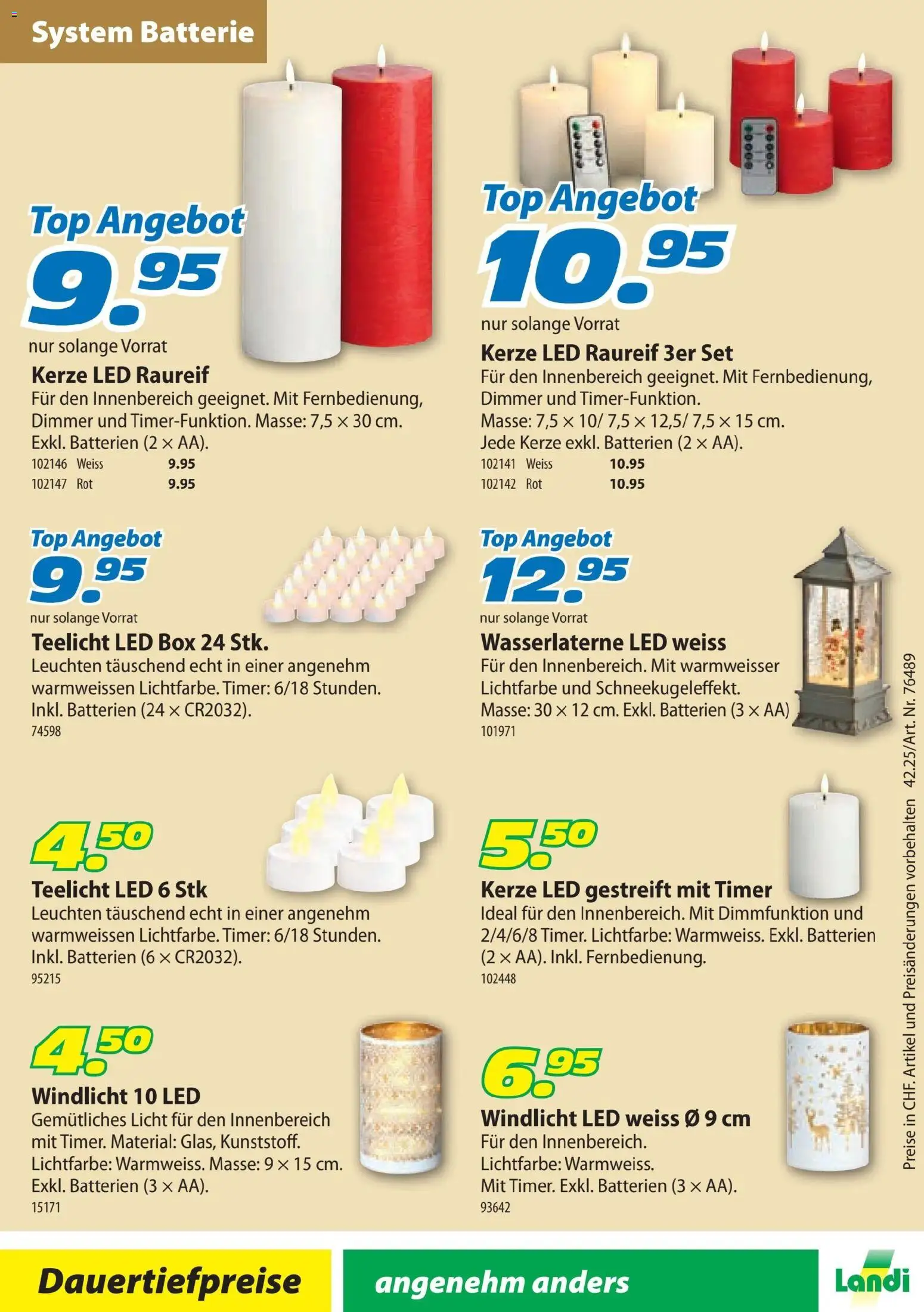 Landi Aktionen Weihnachtsbeleuchtung – gültig ab 24.10.2025 | Seite: 16 | Produkte: Box, Batterie, Top