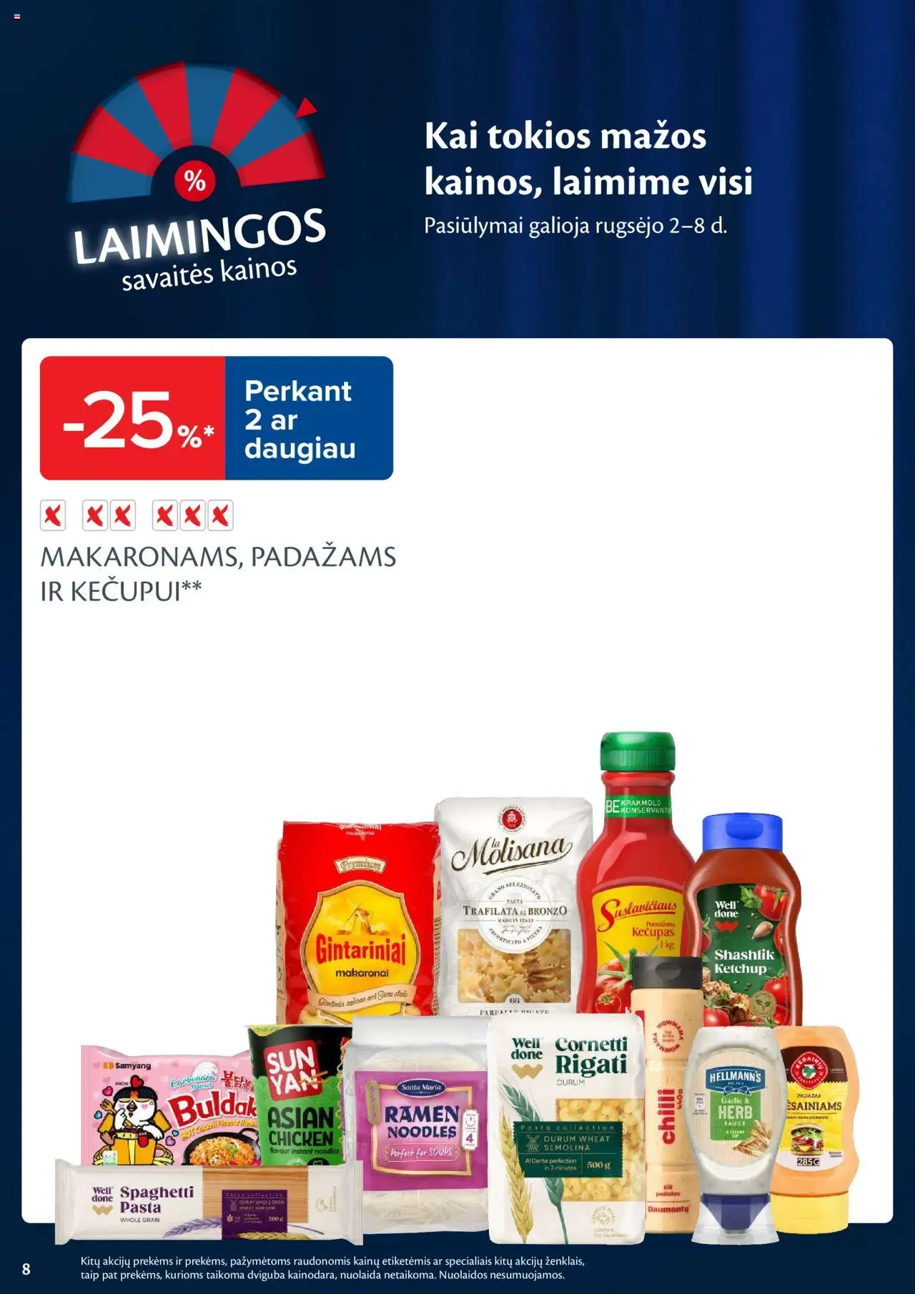 MAXIMA - Leidinys│galioja nuo 02.09.2025 | Puslapis: 8 | Prekių: Padažas, Makaronai, Kečupas