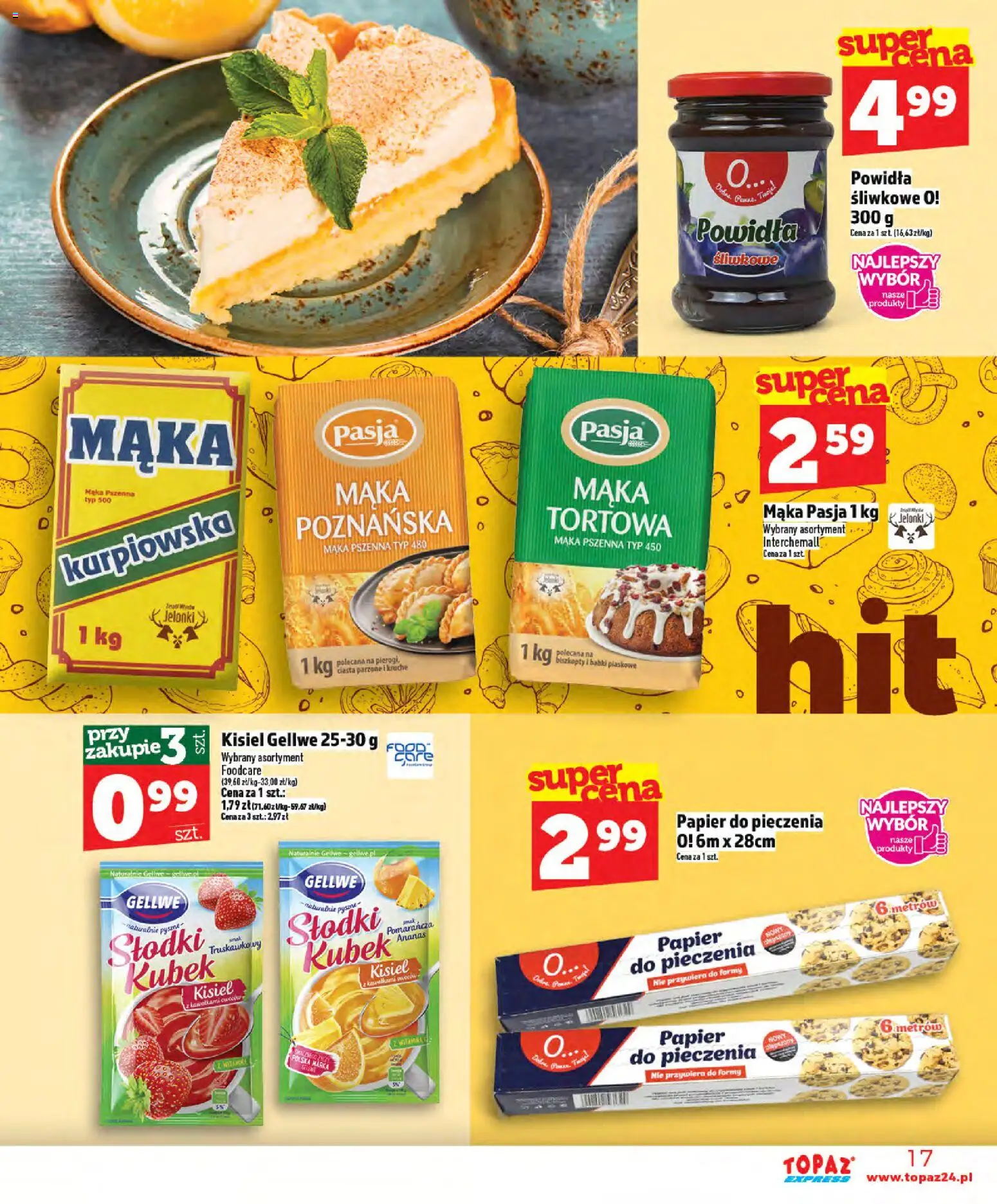 Topaz Gazetka - Express od 02.01.2026 | Strona: 17 | Produkty: Powidła śliwkowe, Papier do pieczenia, Powidła, Ananas