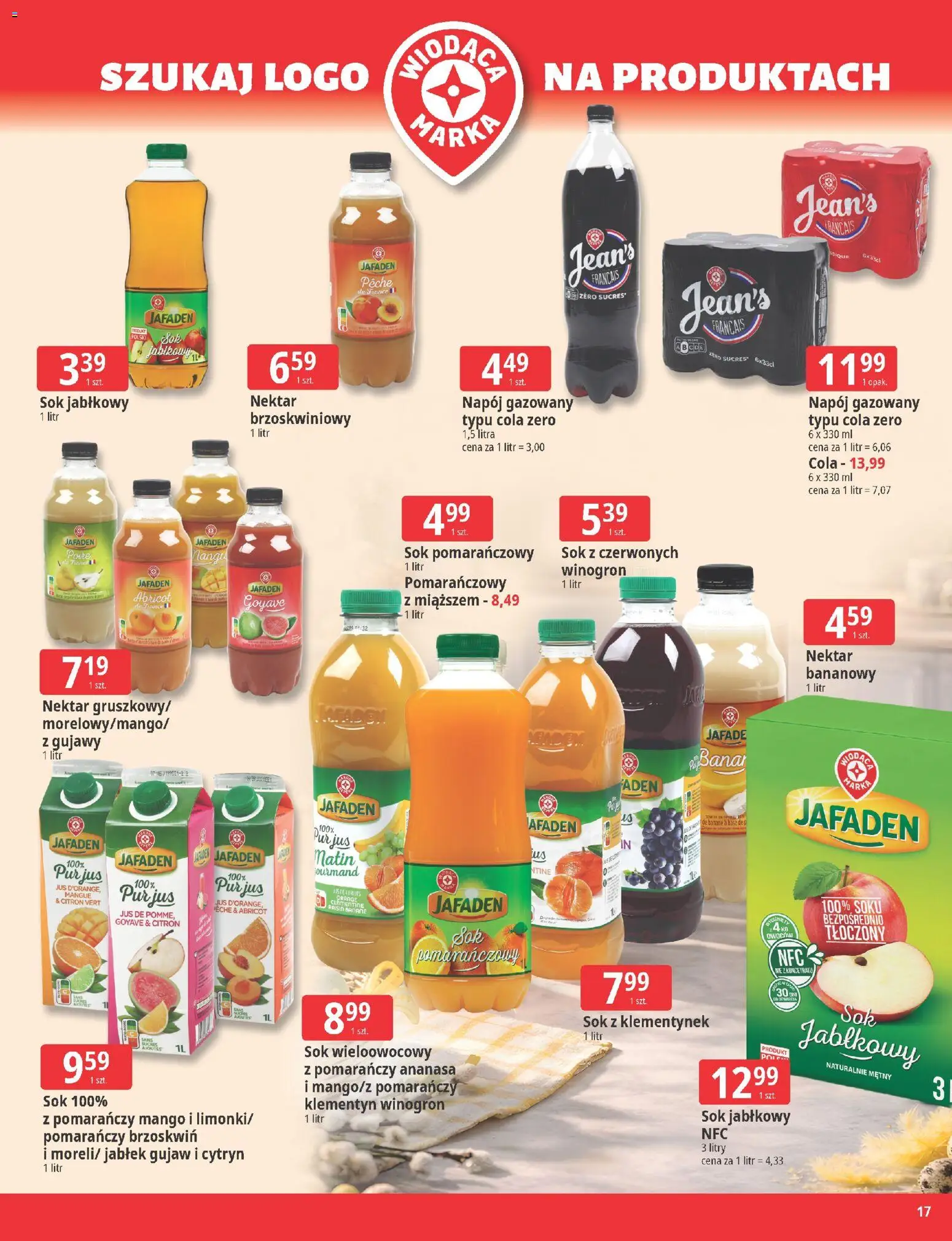 E.Leclerc gazetka - Zielona Góra Wielkanoc od 24.03.2026 | Strona: 17 | Produkty: Mango, Sok pomarańczowy, Sok jabłkowy, Sok