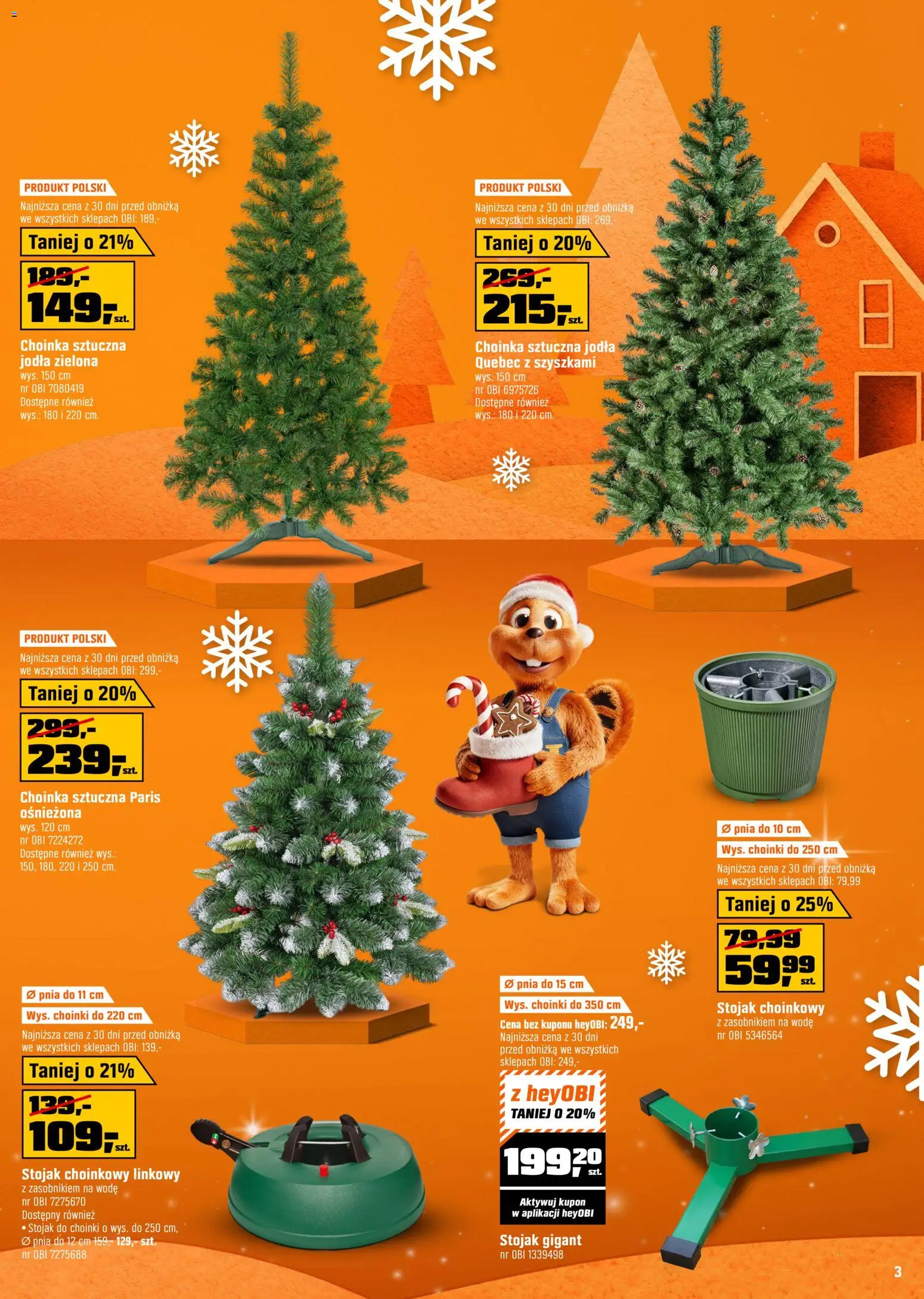 OBI Gazetka od 03.12.2025 | Strona: 3 | Produkty: Choinka