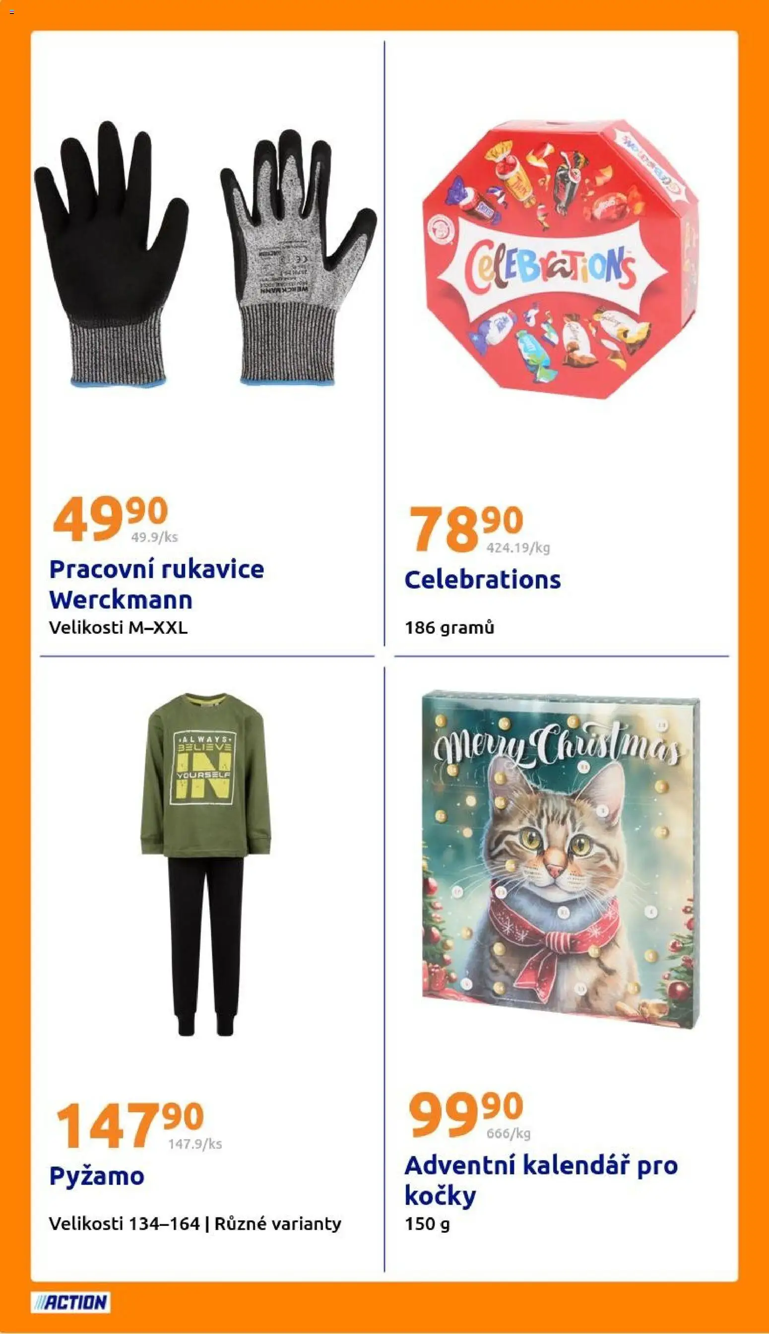 Action leták od 19.11.2025 | Strana: 28 | Produkty: Pyžamo, Rukavice, Adventní kalendář, Kalendář