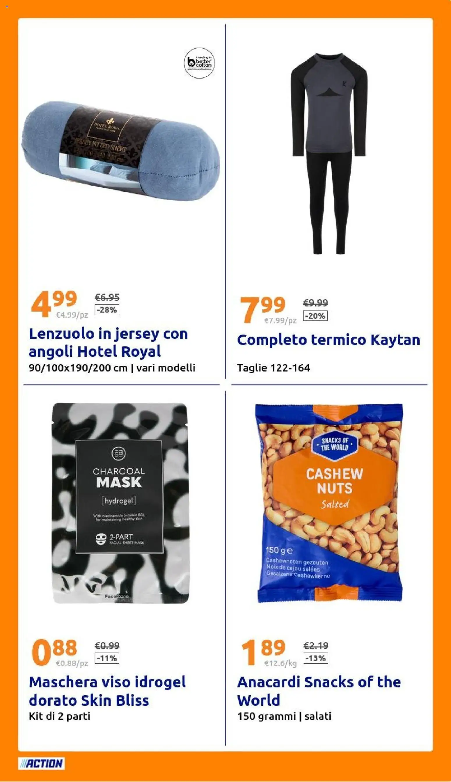 Volantino Action del 17.12.2025 | Pagina: 25 | Prodotti: Maschera, Maschera viso, Anacardi, The