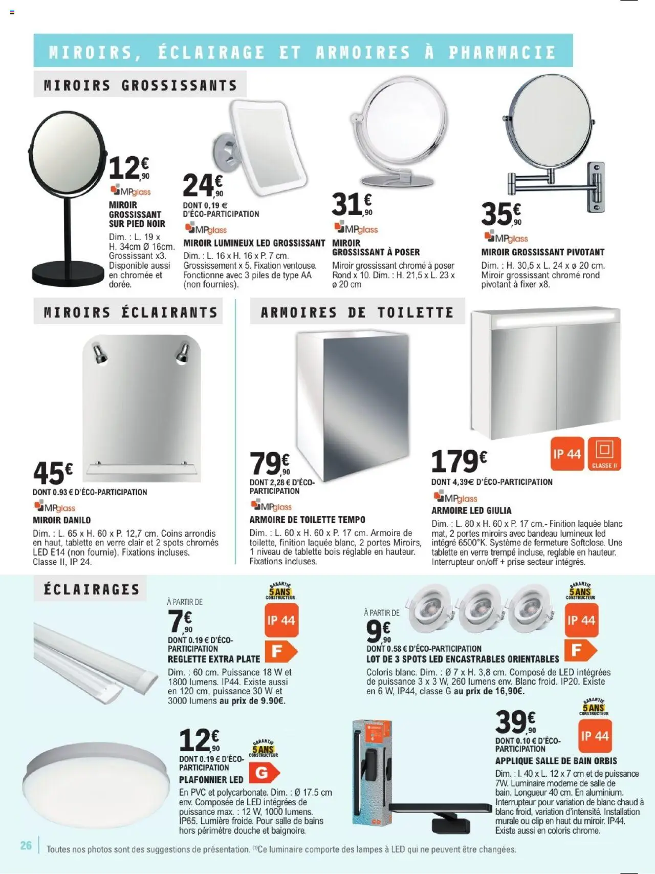  | Page: 26 | Produits: Plafonnier, Prise, Miroir, Piles