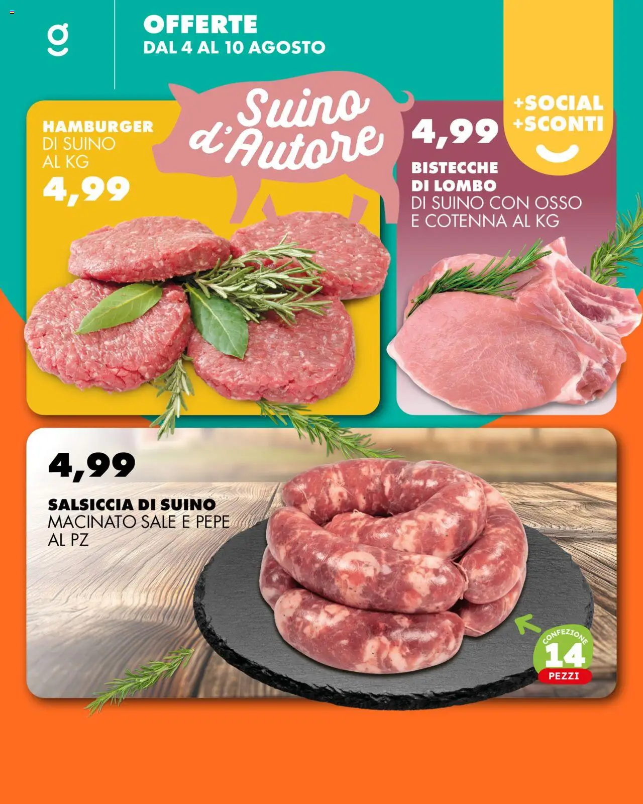 Volantino GECOP del 04.08.2025 | Pagina: 9 | Prodotti: Sale, Suino, Pepe, Hamburger