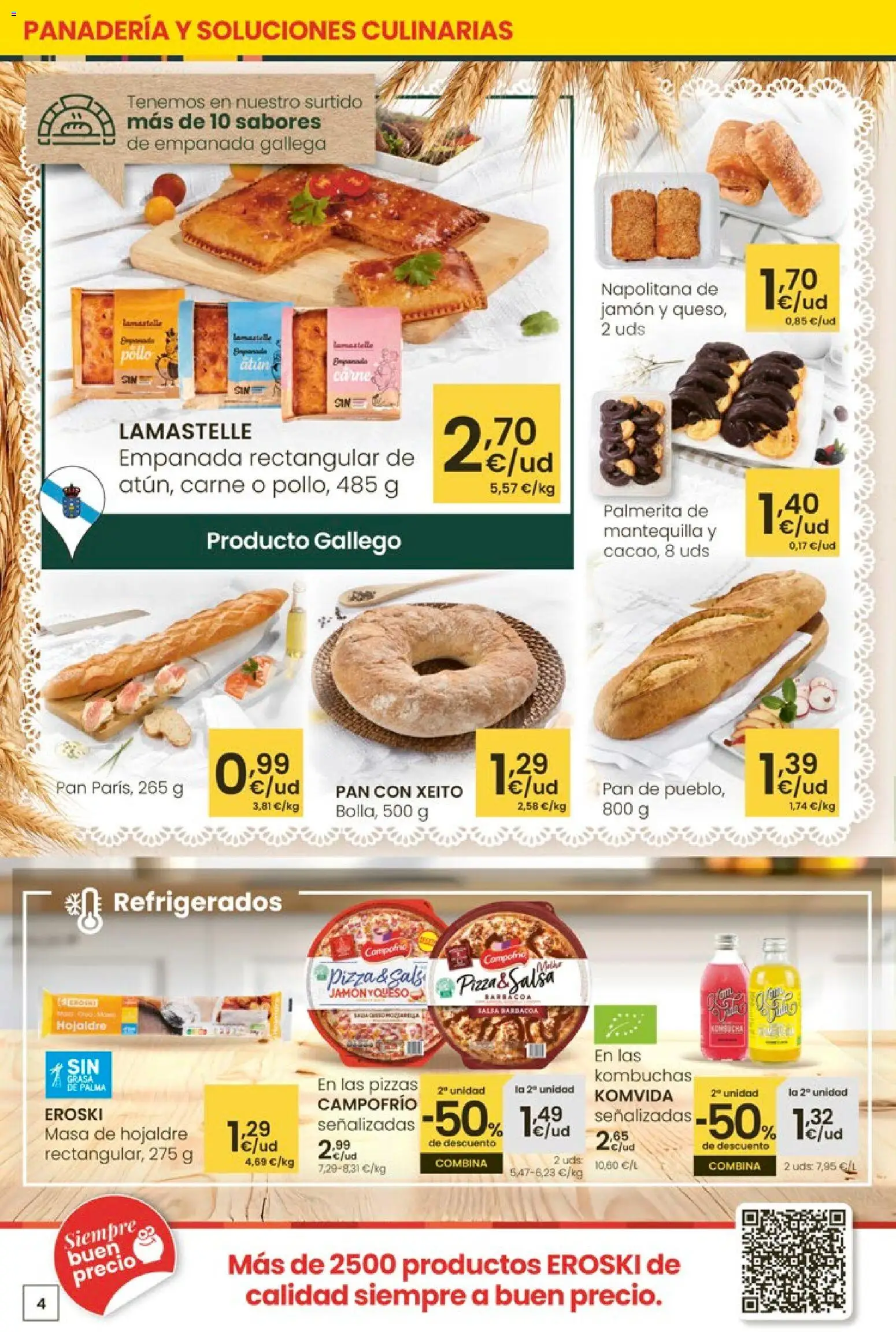 Eroski Quieres ahorrar conmigo │ válido desde el 26.03.2026 | Página: 4 | Productos: Jamón, Pizza, Barbacoa, Panadería