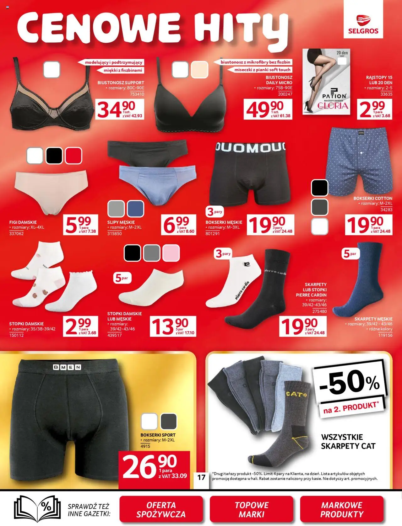 Selgros cash&carry Gazetka - Oferta przemysłowa od 11.09.2025 | Strona: 21 | Produkty: Biustonosz, Skarpety, Bokserki, Skarpety męskie