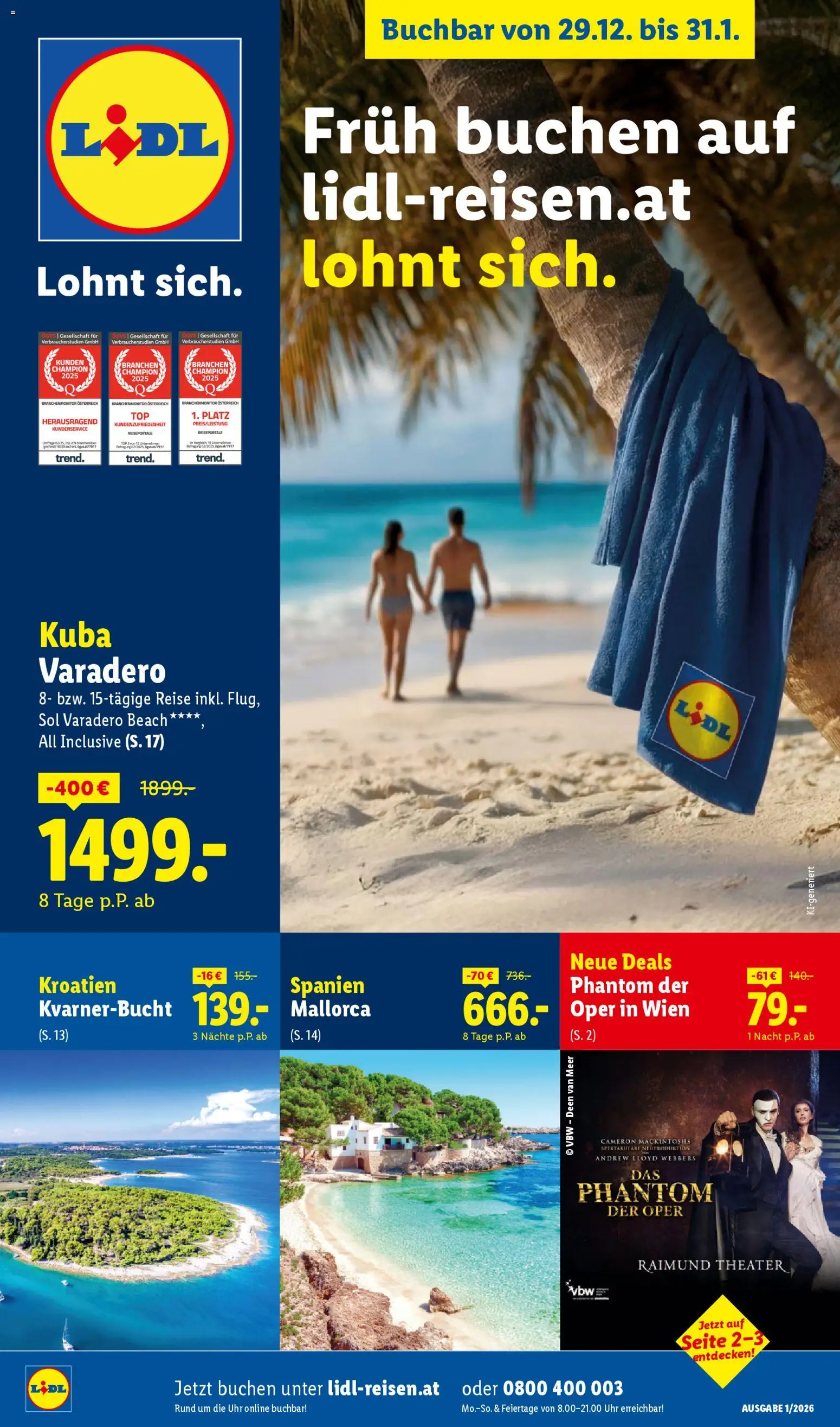 Lidl Jänner Reise - Highlights gültig ab 29.12.2025 | Seite: 1 | Produkte: Uhr