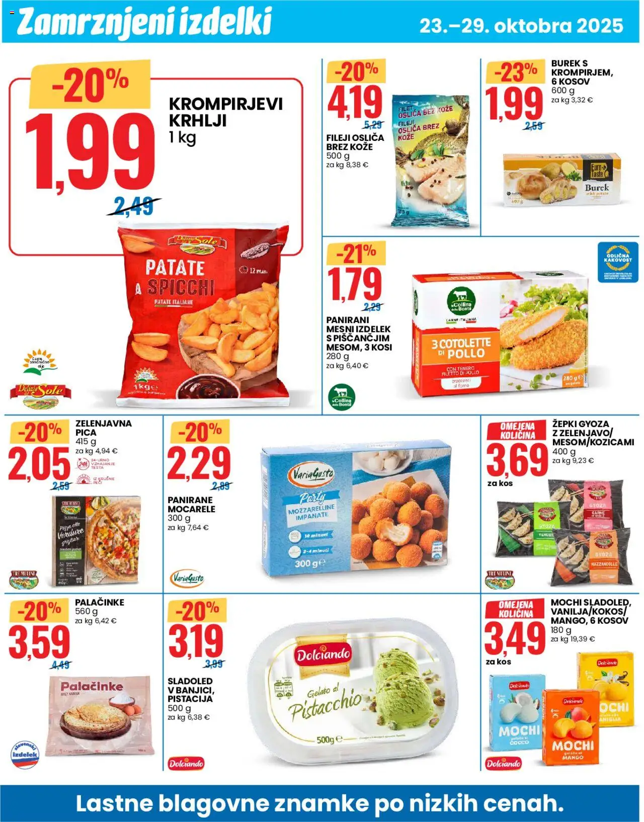 Novi Eurospin katalog ponudbe – veljaven od 23.10.2025 | Stran: 4 | Izdelki: Kos, Palačinke, Pica, Sladoled