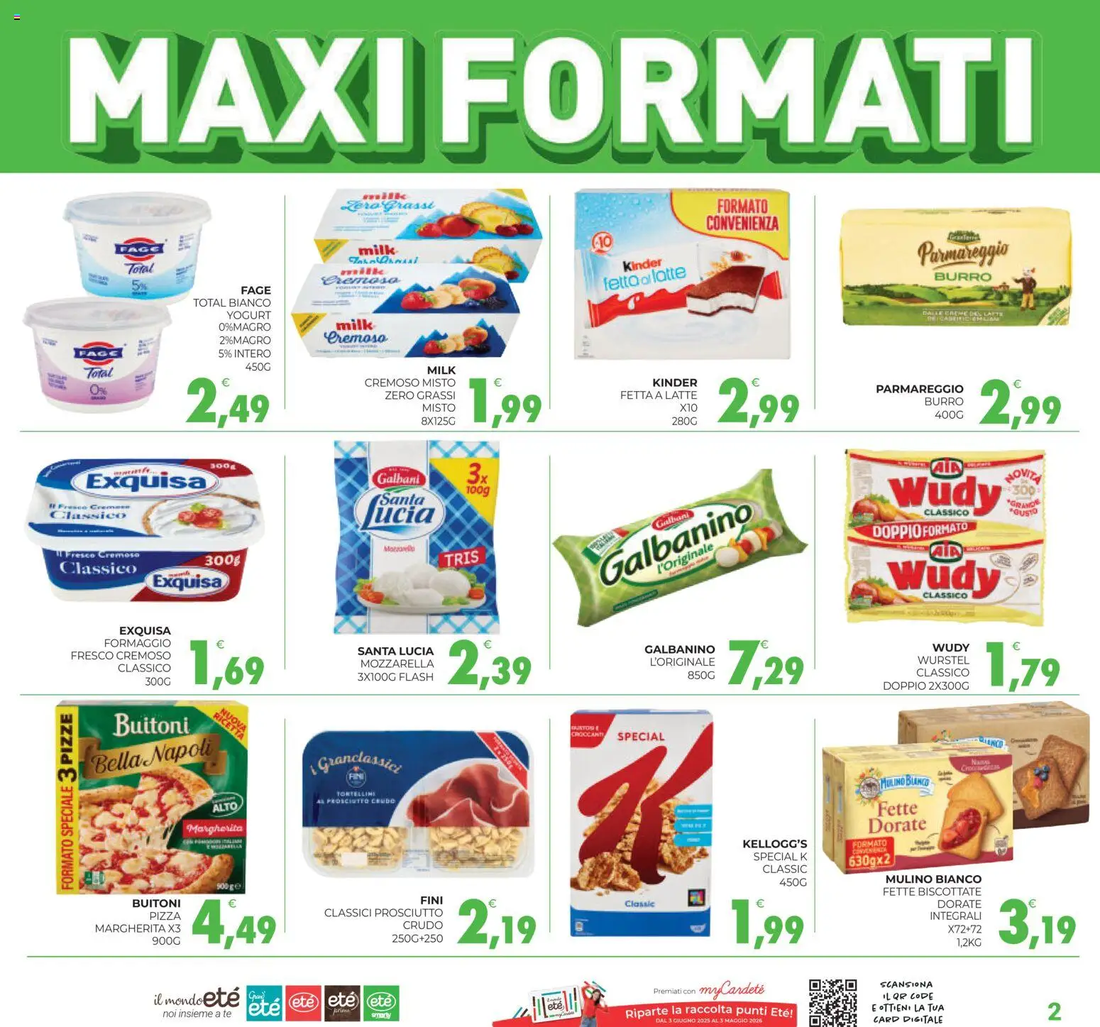 Volantino Eté del 27.02.2026 | Pagina: 2 | Prodotti: Pizza, Formaggio, Burro, Fette biscottate