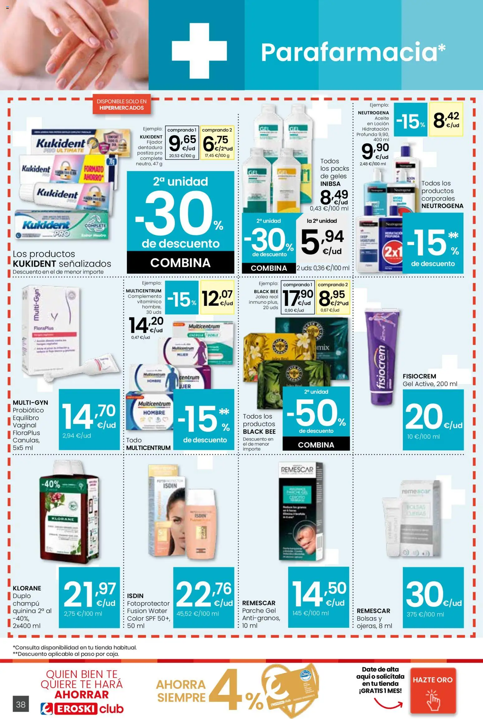 Eroski - Siempre a buen precio  │ válido desde el 12.02.2026 | Página: 38 | Productos: Champú, Aceite, Té, Caja