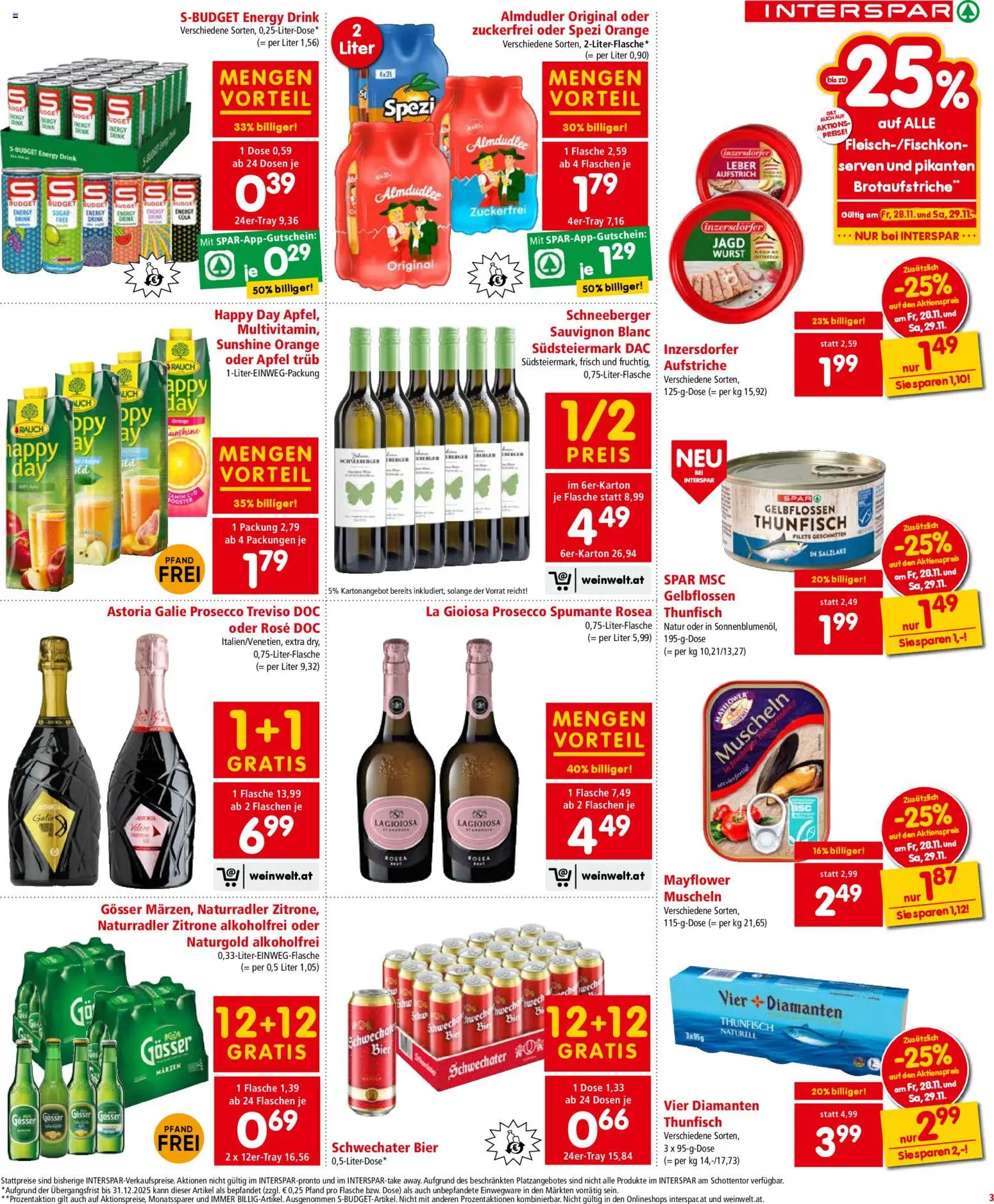 Interspar Flugblatt - Niederösterreich gültig ab 27.11.2025 | Seite: 4 | Produkte: Zitrone, Wurst, Bier, Äpfel