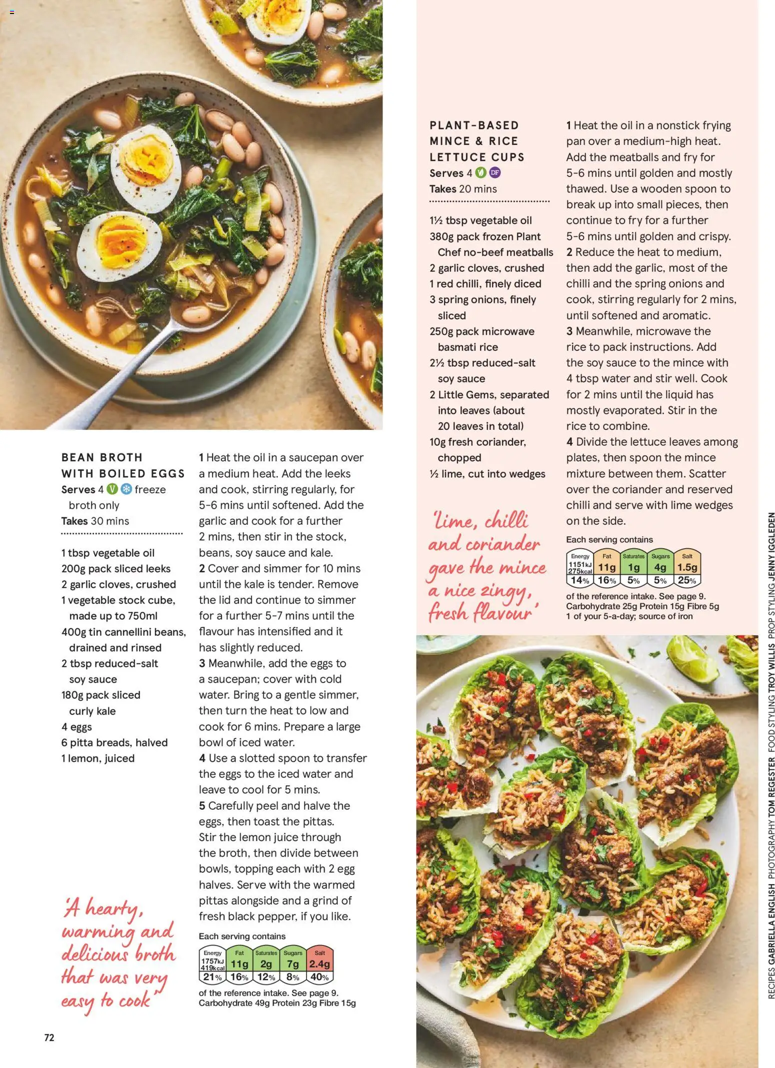 {H1} | Page: 72 | Products: Lemon juice, Vegetable oil, Iron, Bowl