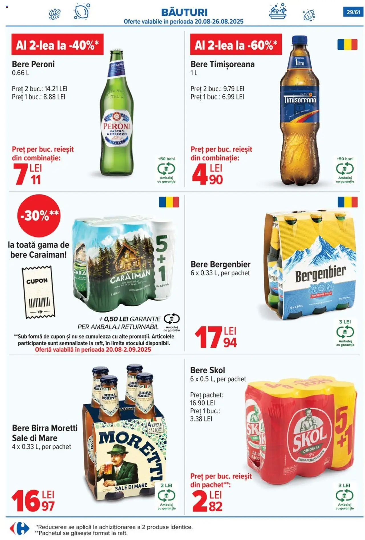 Catalog Carrefour – valabil de la 20.08.2025 | Pagină: 30 | Produse: Pară, Bere, Plastik Kulübe