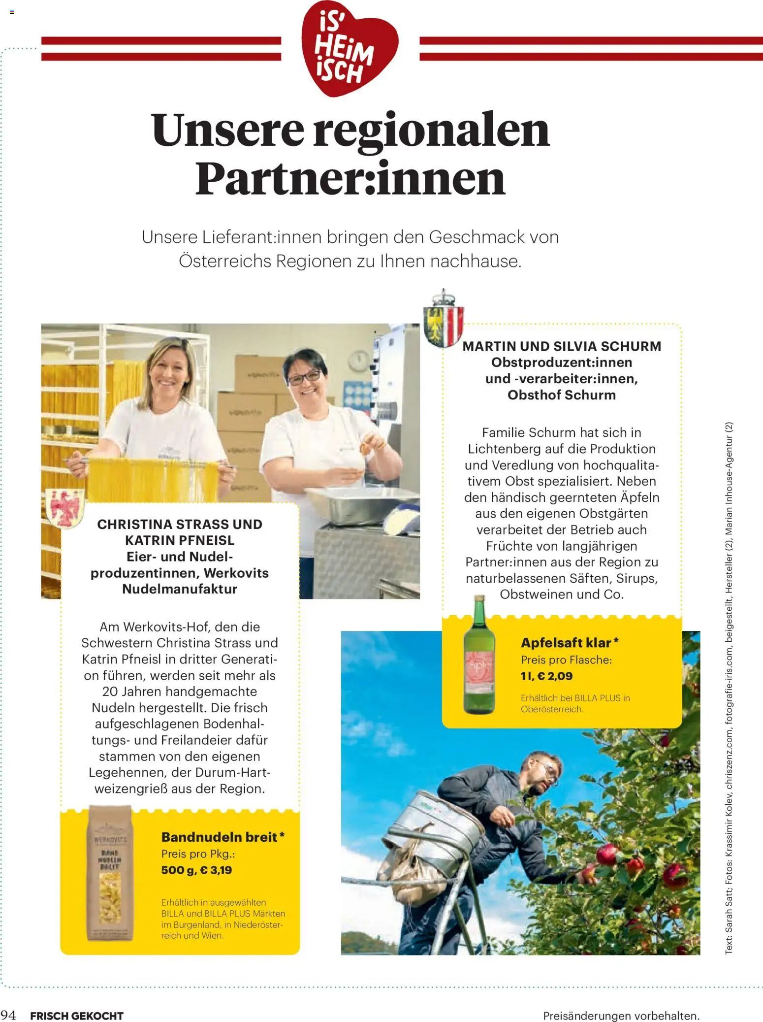 Billa  Frisch Gekocht gültig ab 01.03.2026 | Seite: 92 | Produkte: Obst, Planche de surf, Eier, Nudeln