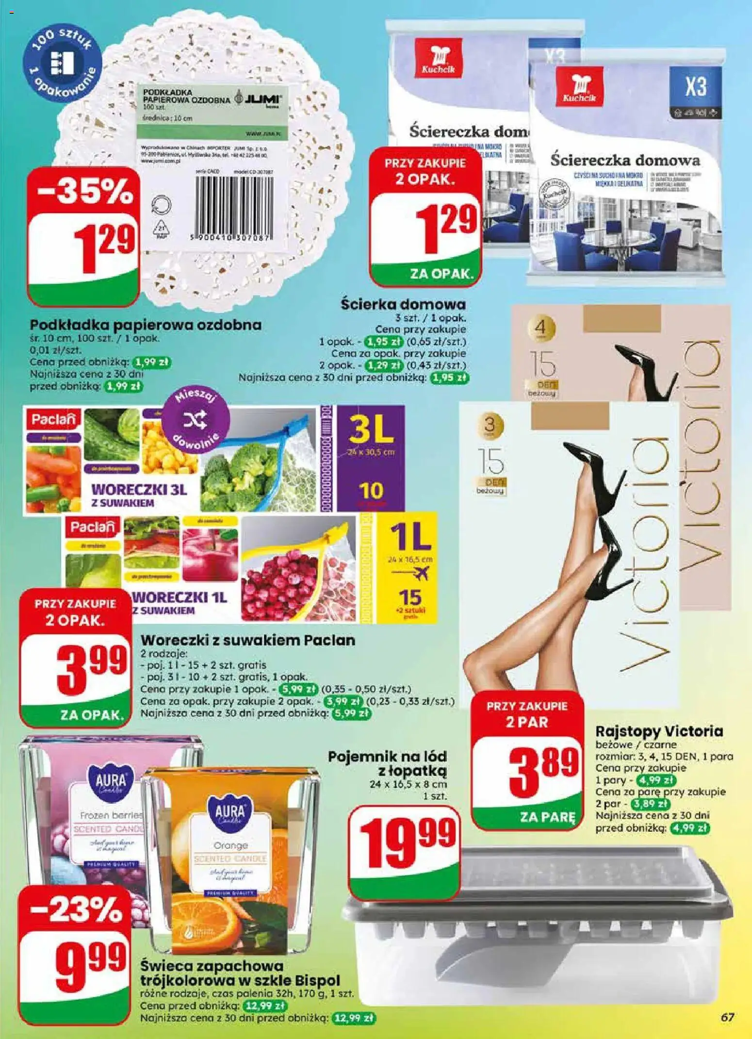 Dino gazetka od 22.04.2026 | Strona: 67 | Produkty: Rajstopy, Woreczki z suwakiem