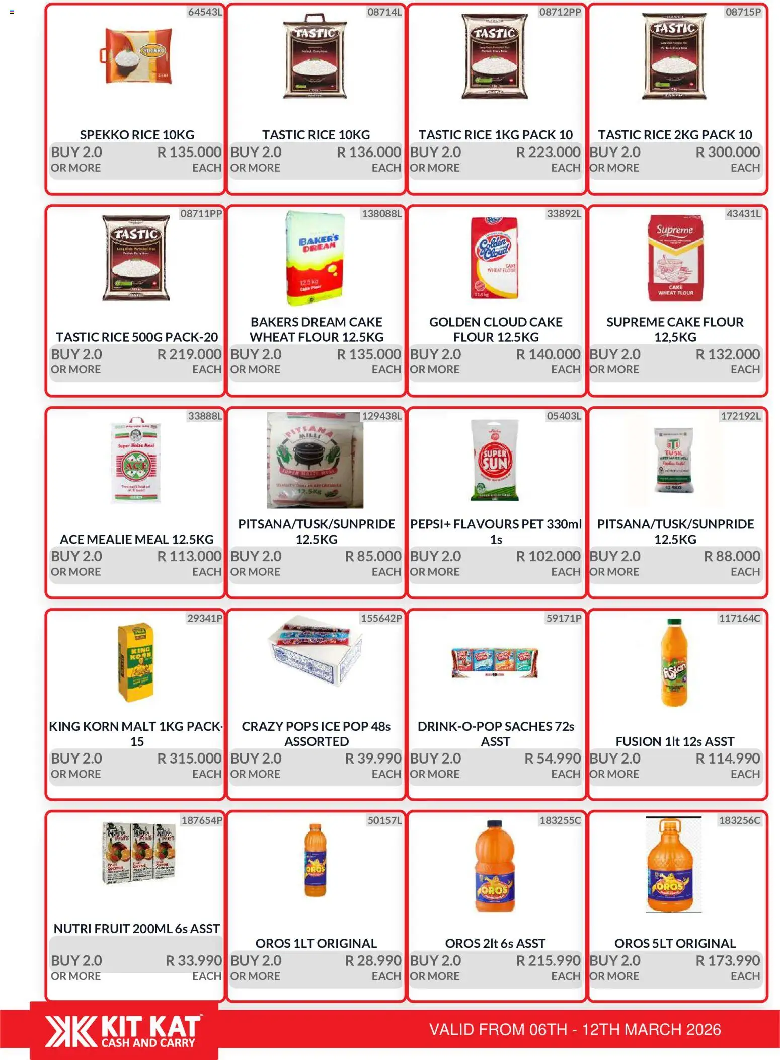 New KIT KAT Cash & Carry catalogue – valid from 06.03.2026 | Page: 13 | Products: Cake, Flour, Rice, Fruit