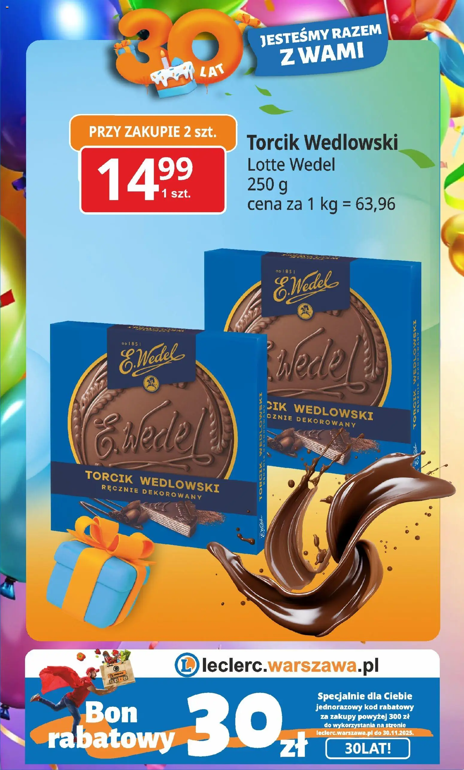 E.Leclerc Gazetka - Warszawa Ursynów od 03.11.2025 | Strona: 4 | Produkty: Torcik wedlowski