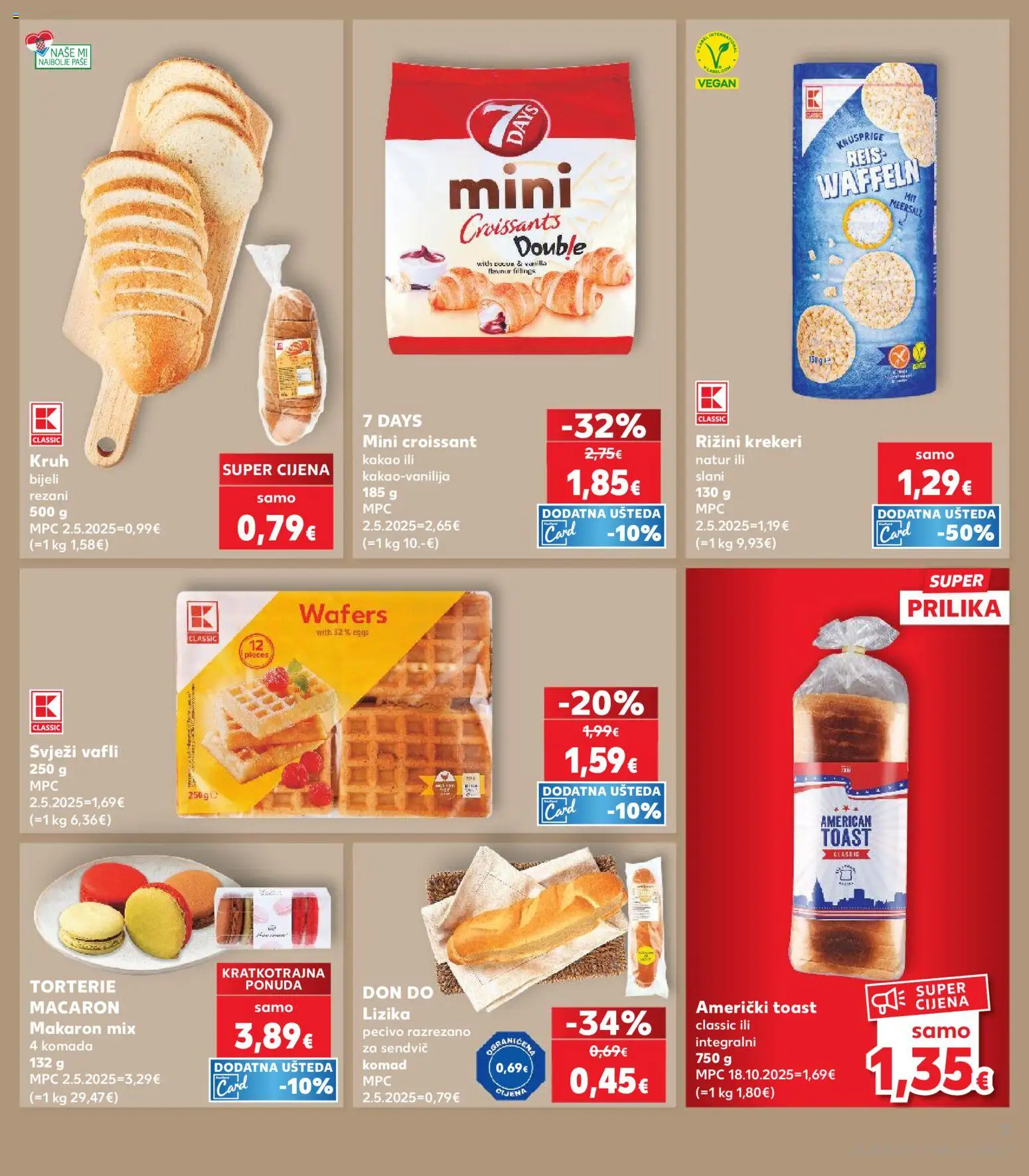Kaufland HR akciós ujság - amely érvényes a következő dátumtól: 22.04.2026 | Oldal: 7 | Termékek: Croissant, Vegán