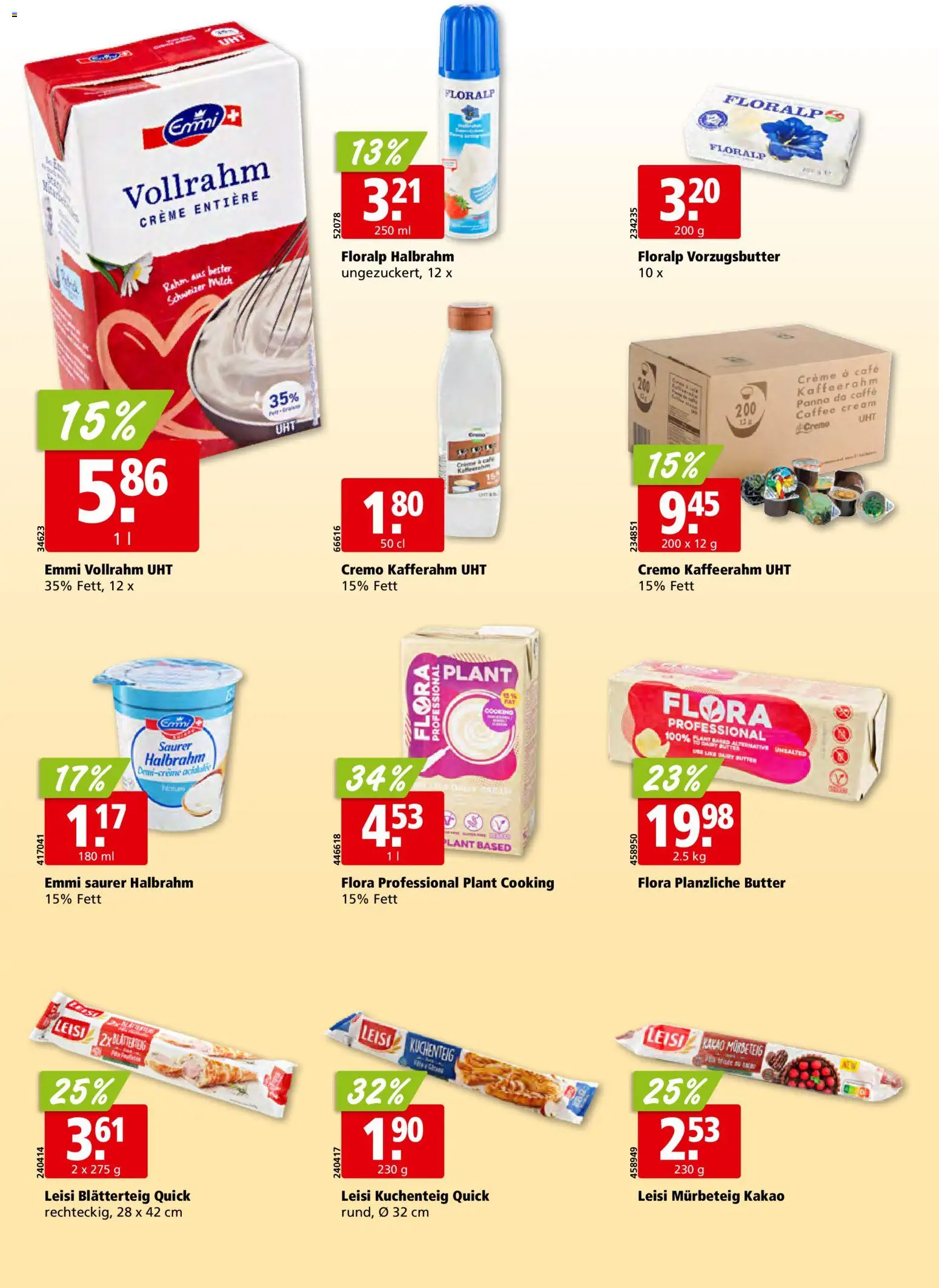 Aligro Aktionen Schlieren, Gossau SG, Frauenfeld, Rapperswil-Jona, Sargans, Bern, Brüttisellen, Pratteln, Emmen, Spreitenbach – gültig ab 15.12.2025 | Seite: 18 | Produkte: Butter, Saurer Halbrahm, Creme