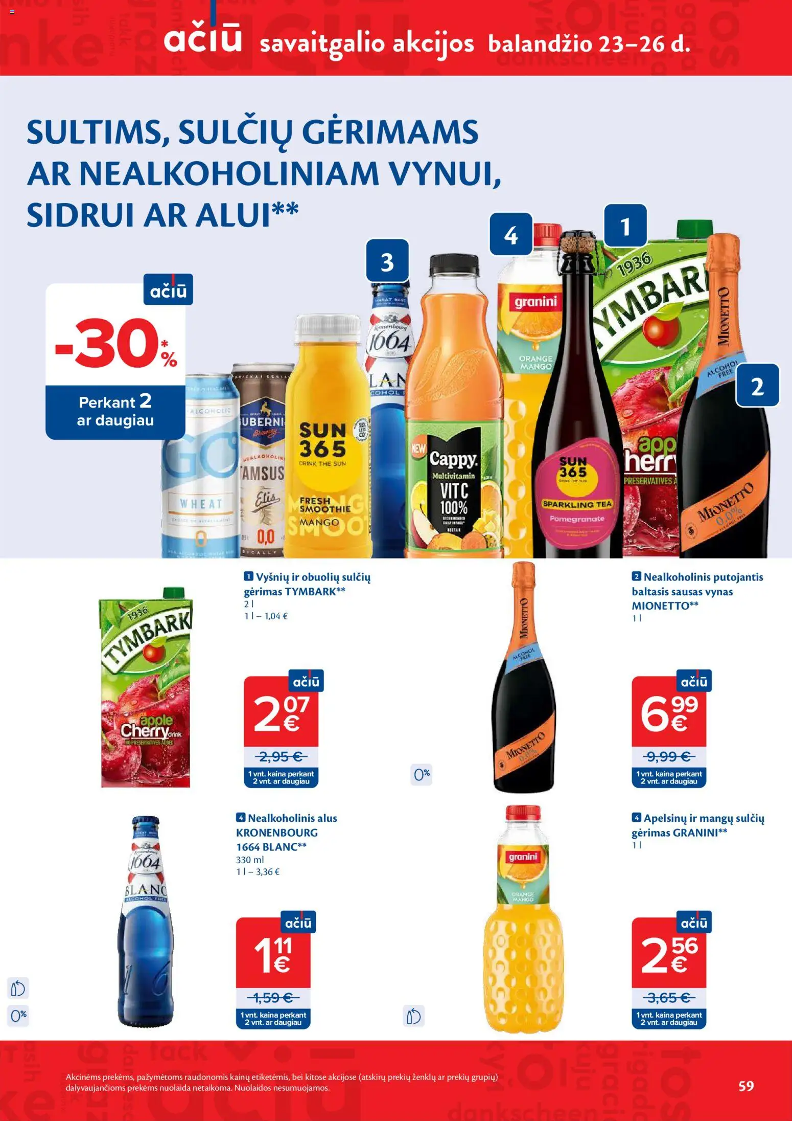 MAXIMA akcijos nuo 21.04.2026 | Puslapis: 59 | Prekių: Nealkoholinis alus, Vynas, Alus