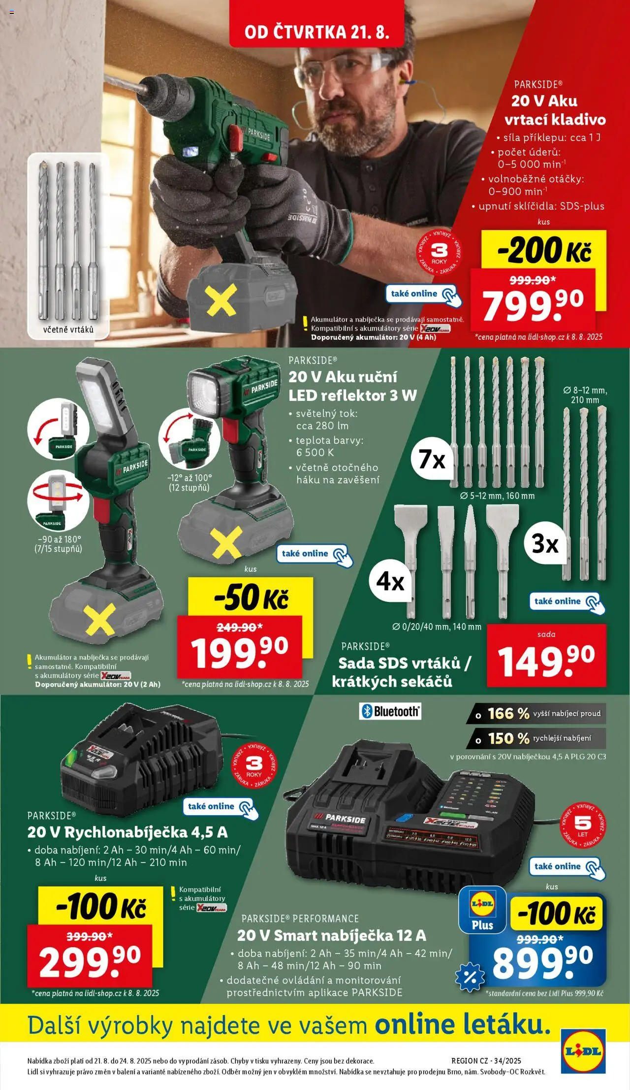Lidl leták od 21.08.2025 | Strana: 33 | Produkty: LED reflektor, Kladivo, Barvy, LED