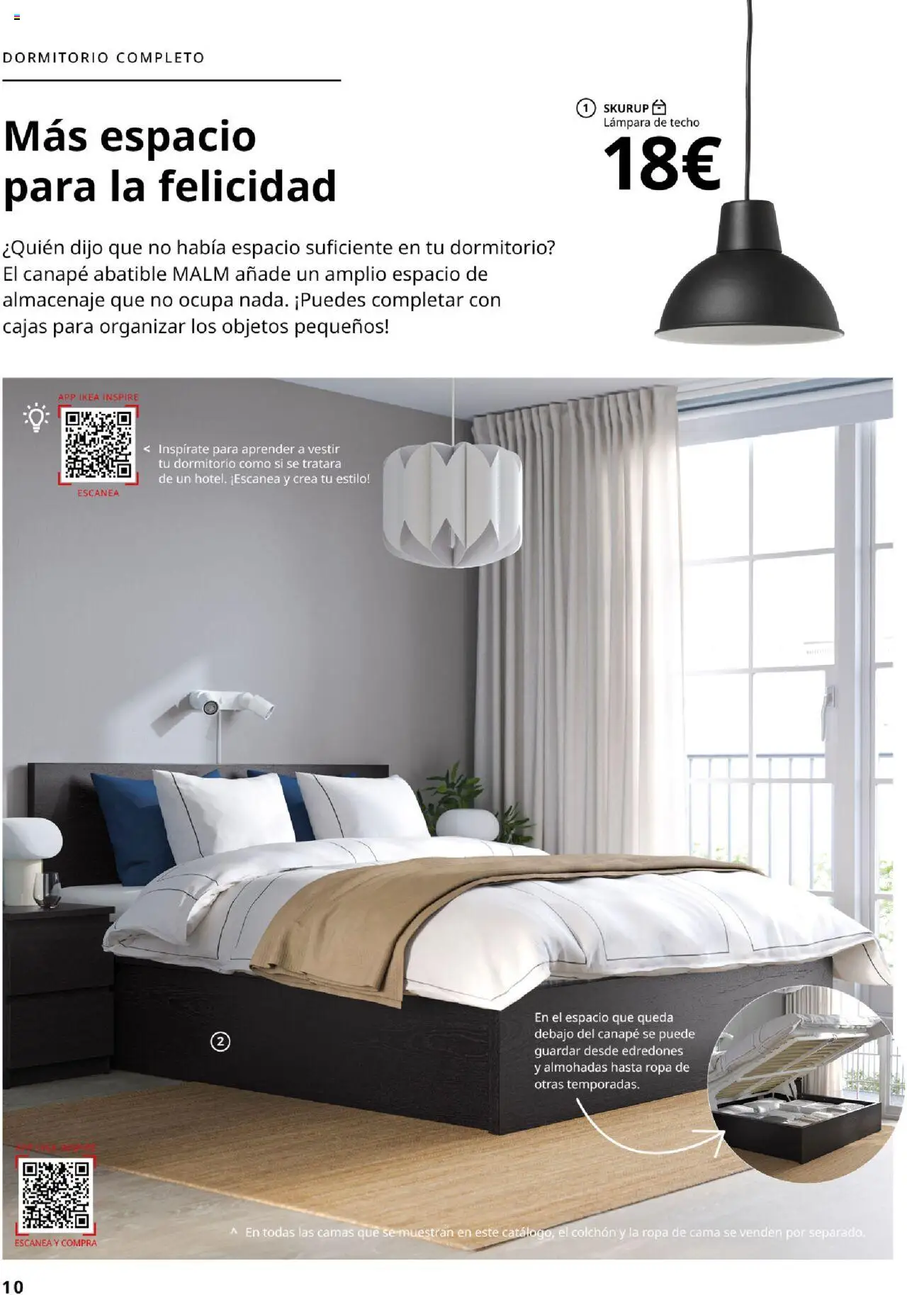 Catálogo IKEA Dormitorios │ válido desde el 04.02.2025 | Página: 10 | Productos: Lámpara de techo, Ropa, Cama, Lámpara
