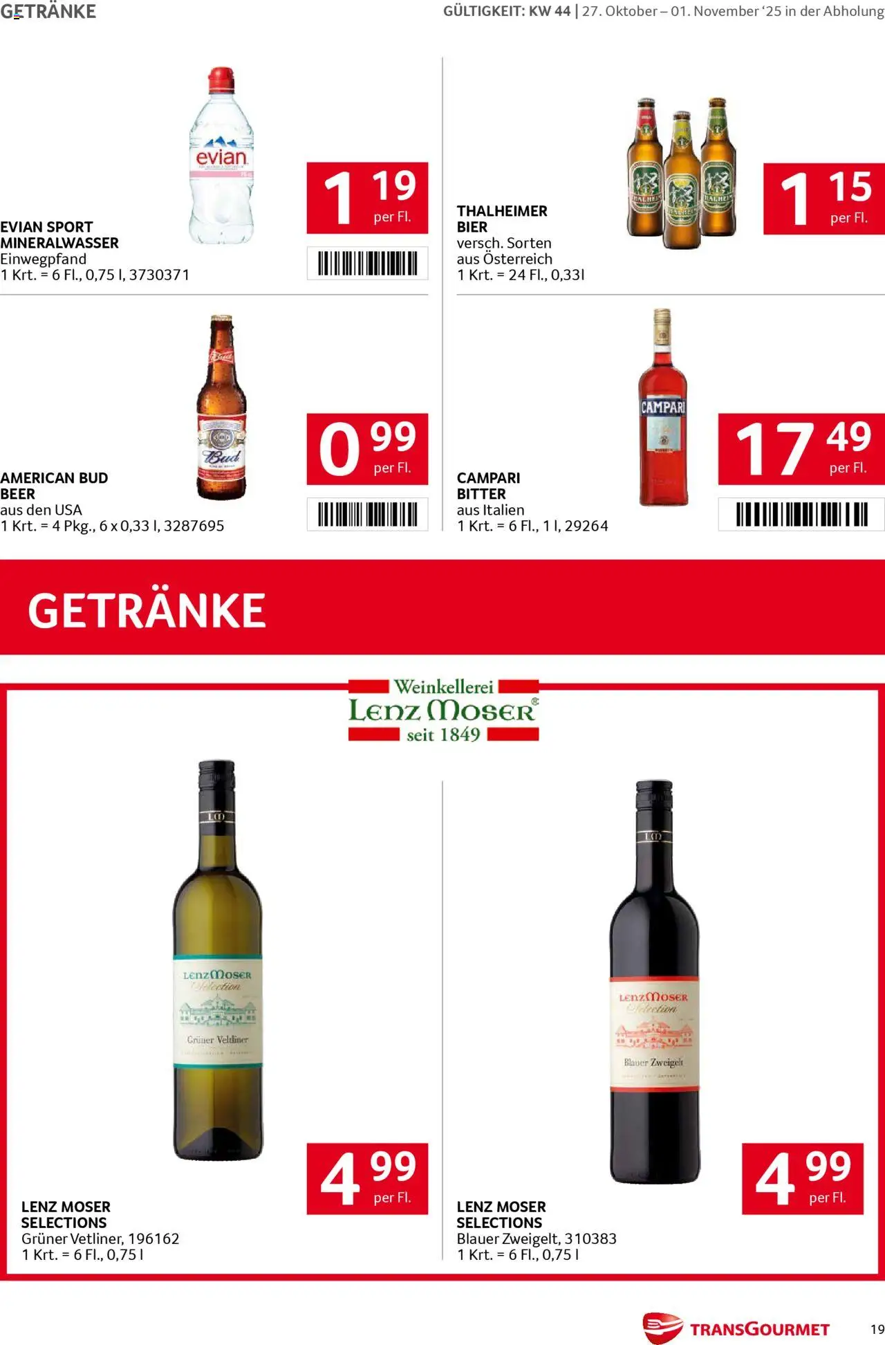 Transgourmet Flugblatt gültig ab 26.10.2025 | Seite: 19 | Produkte: Nauriit, Bier
