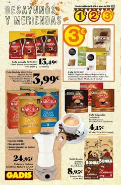 Vista previa Gadis - folleto válido desde el 08.01.2026 | Página: 26 | Productos: Café, Café molido, Μηχανή καφέ, Cafetera