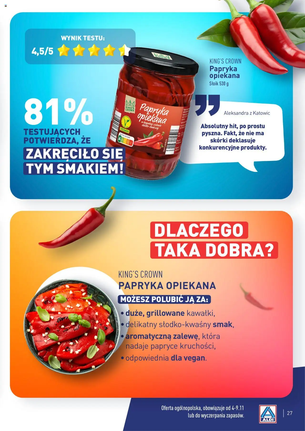 Aldi Gazetka - Wielki test od 04.11.2024 | Strona: 27 | Produkty: Papryka