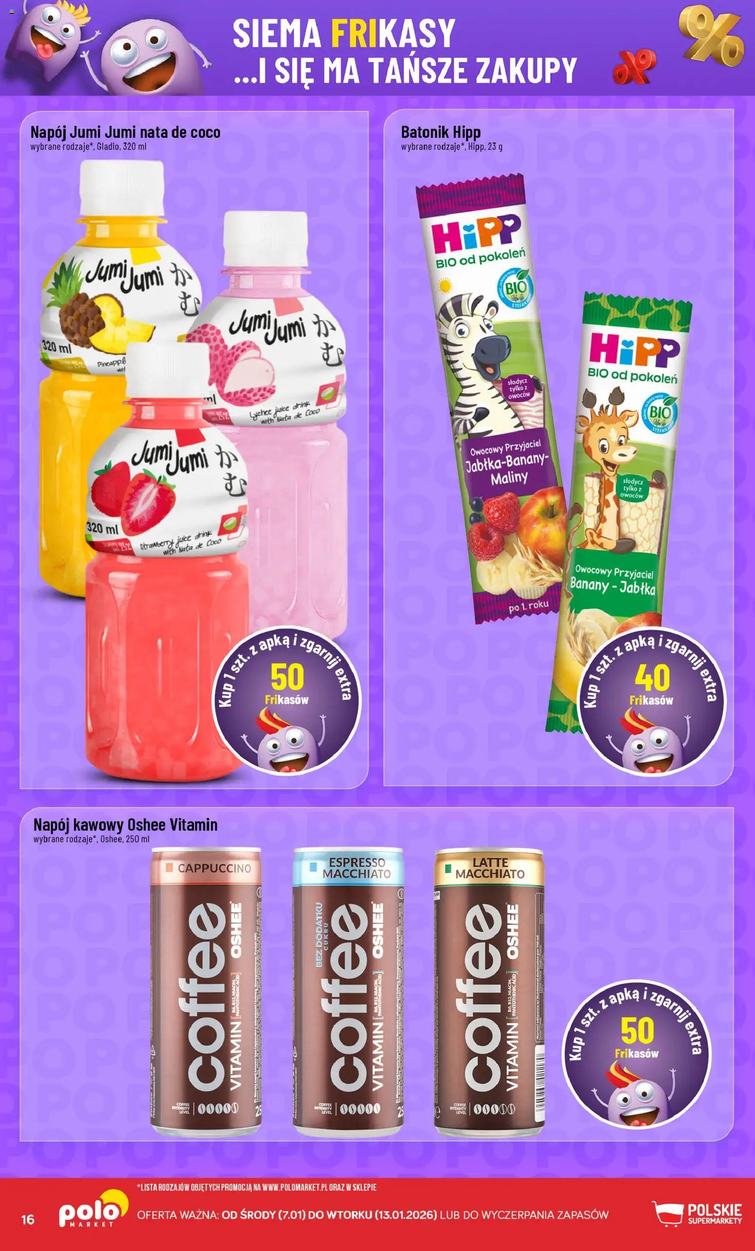 POLOmarket Gazetka - Frikasowe Hity od 07.01.2026 | Strona: 16 | Produkty: Maliny, Cappuccino, Jabłka, Banany