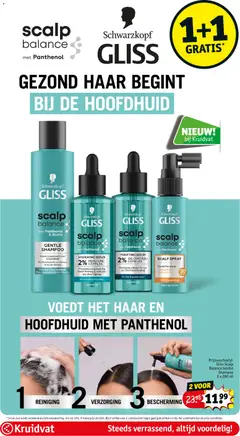 Gliss Scalp Balance Gentle Shampoo, Gentle shampoo that cleanses and hydrates hair and scalp. Suitable for all hair types. - Voorbeeld van een folder van Kruidvat, geldig van 07.04.2026 | Pagina: 9 | Producten: Kan, Shampoo