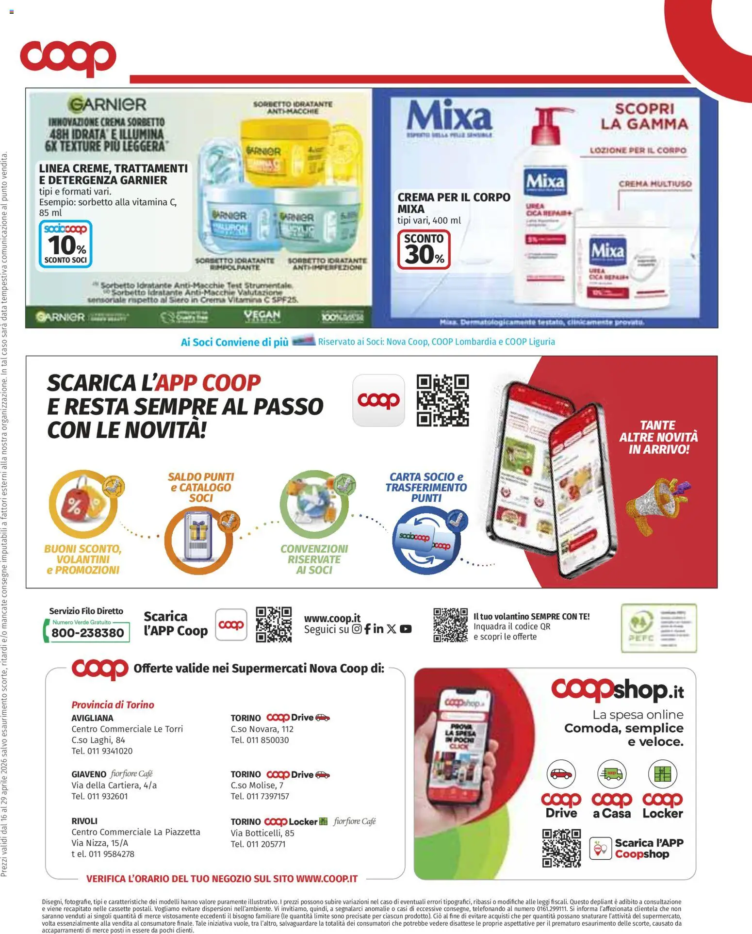 Volantino COOP del 16.04.2026 | Pagina: 24 | Prodotti: Crema per il corpo, Tè, Sorbetto, Data