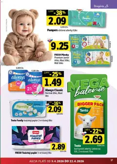 Fresh leták platný od 09.04.2026 | Strana: 37 | Produkty: Toaletný papier, Plienky, Pampers