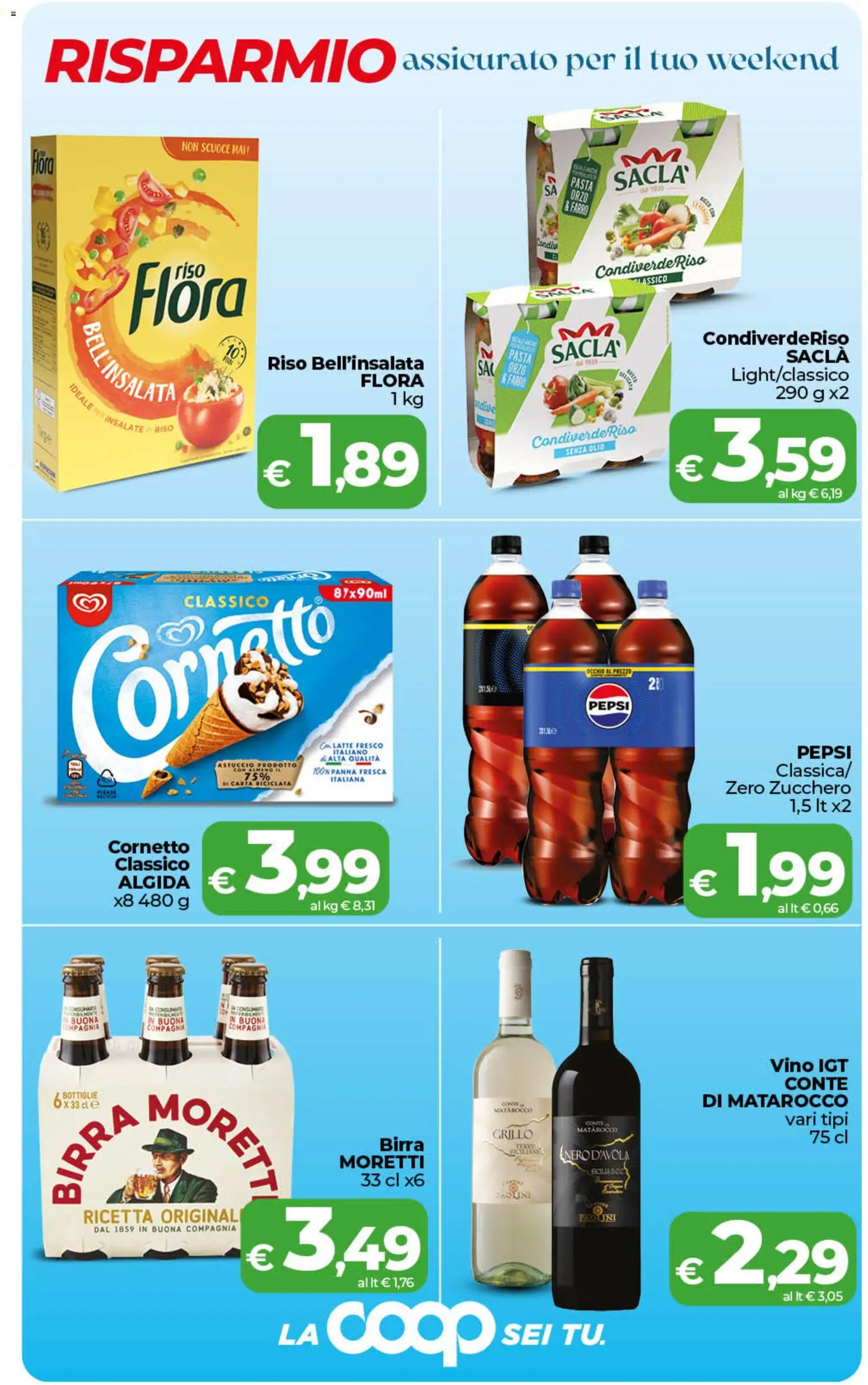 Volantino COOP del 28.04.2026 | Pagina: 3 | Prodotti: Riso, Olio, Vino, Pepsi