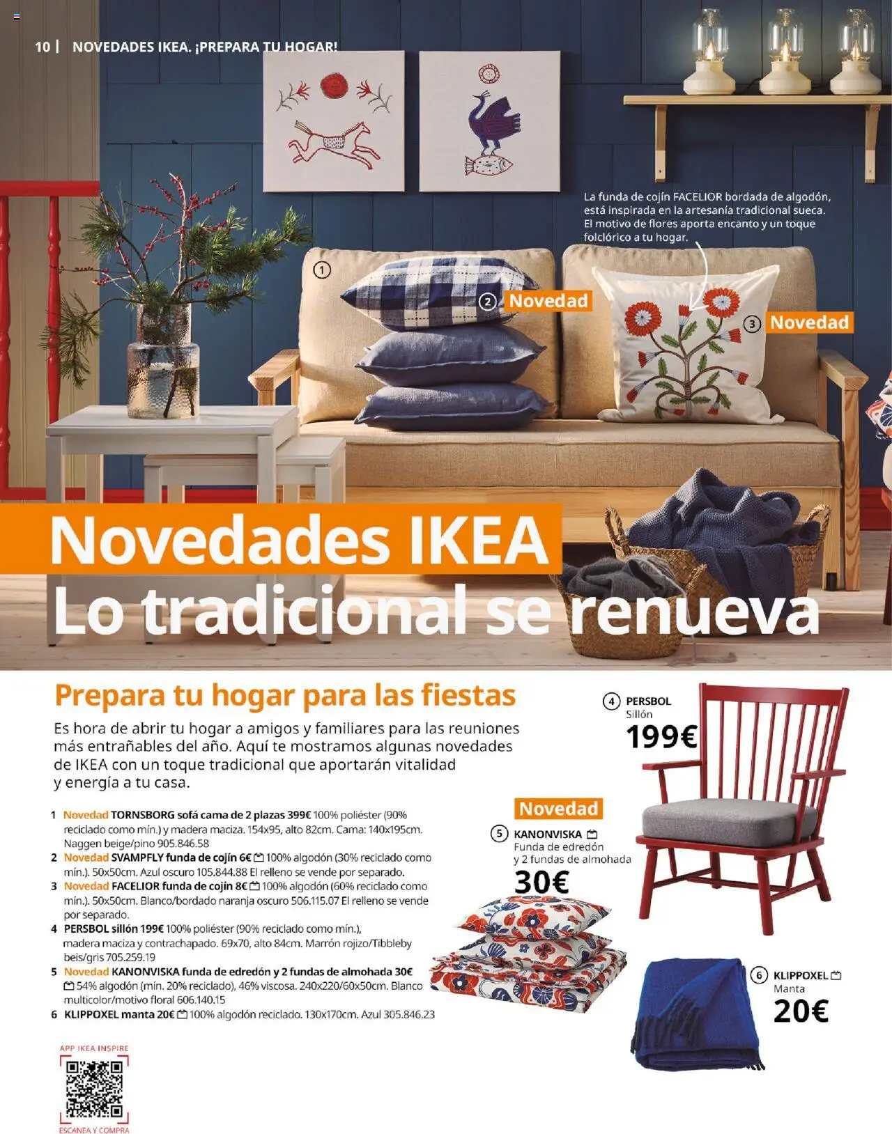 Catálogo IKEA Family │ válido desde el 01.10.2025 | Página: 10 | Productos: Manta, Funda, Funda de cojín, Sofá cama