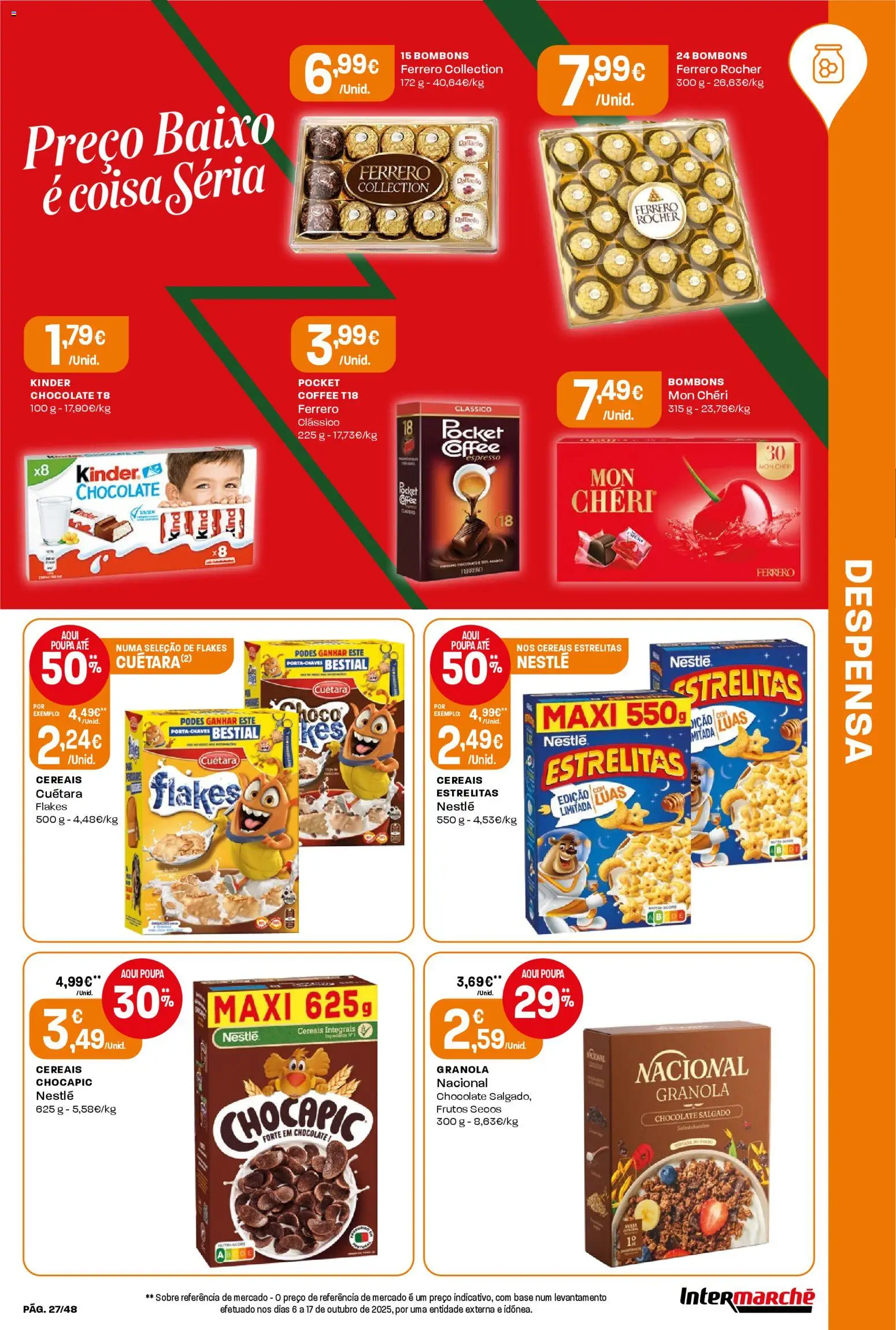 Intermarché folheto │ válido de 13.11.2025 | Página: 27 | Produtos: Ferrero rocher, Base, Nestlé, Cereais