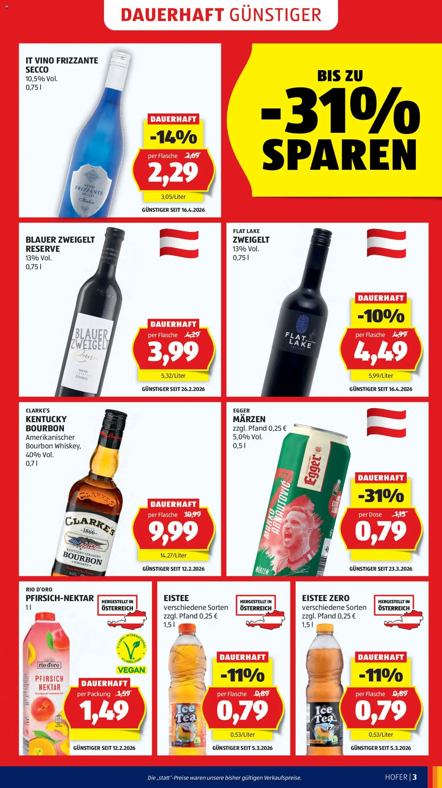 Hofer Flugblatt gültig ab 29.04.2026 | Seite: 5 | Produkte: Pfirsich, Bourbon