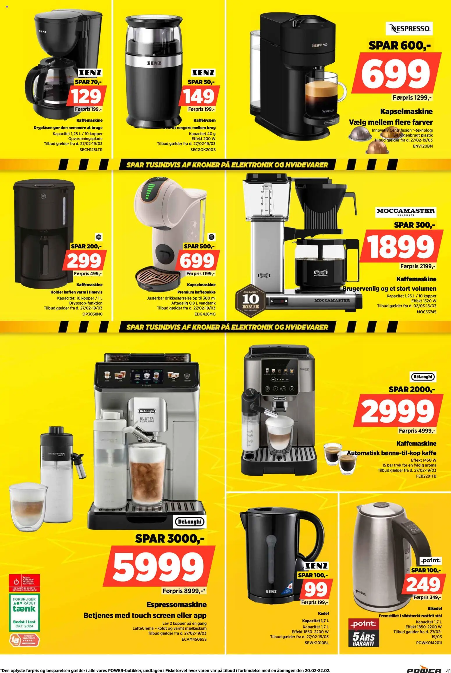 Power tilbudsavis – gyldig fra 03.04.2026 | Side: 41 | Produkter: Kaffe, Kaffemaskine, Kedel