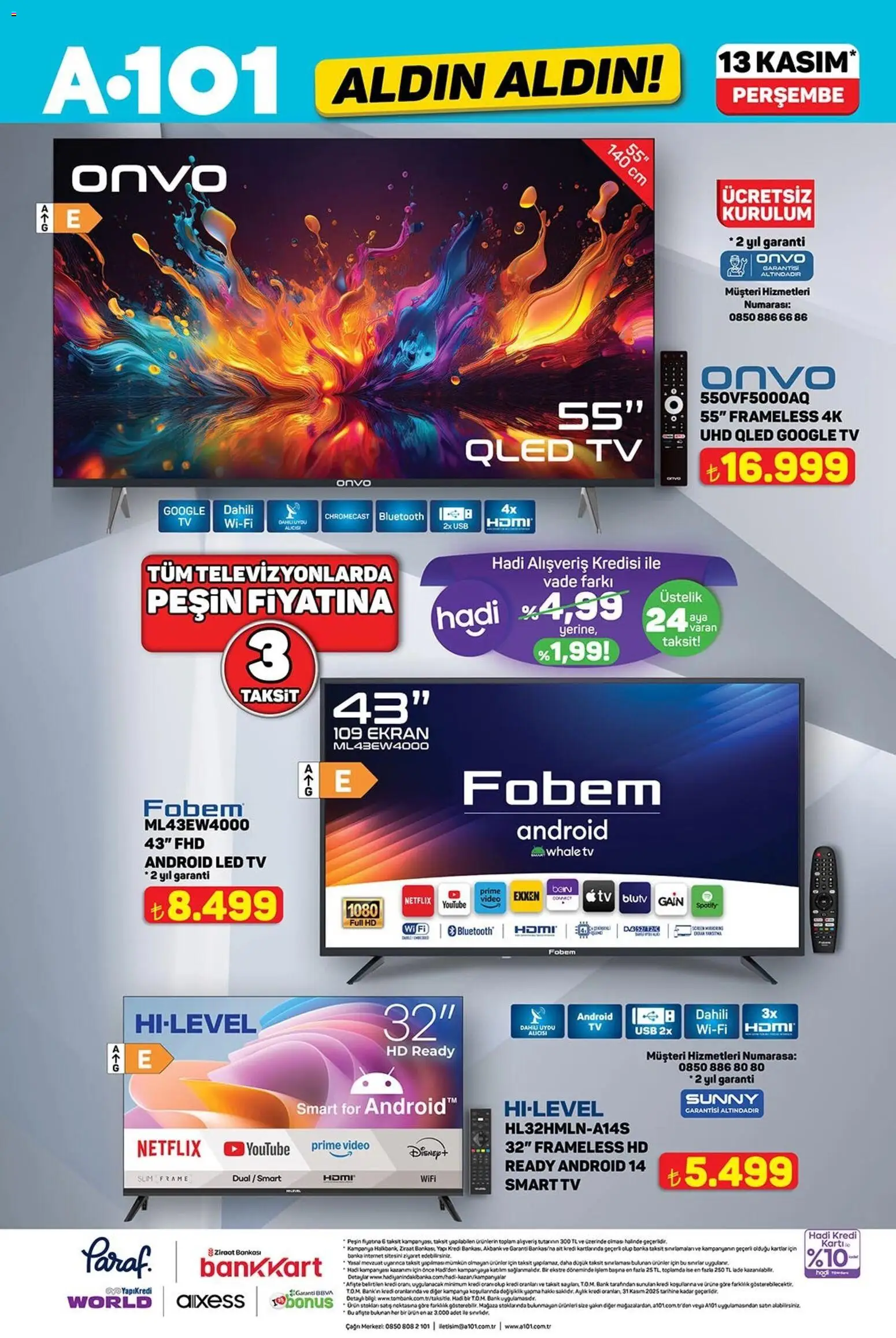 A101 Katalog Aldın Aldın - 13.11.2025 tarihinden itibaren geçerlidir | Sayfa: 5 | Ürünler: TV, Video, Uydu, USB