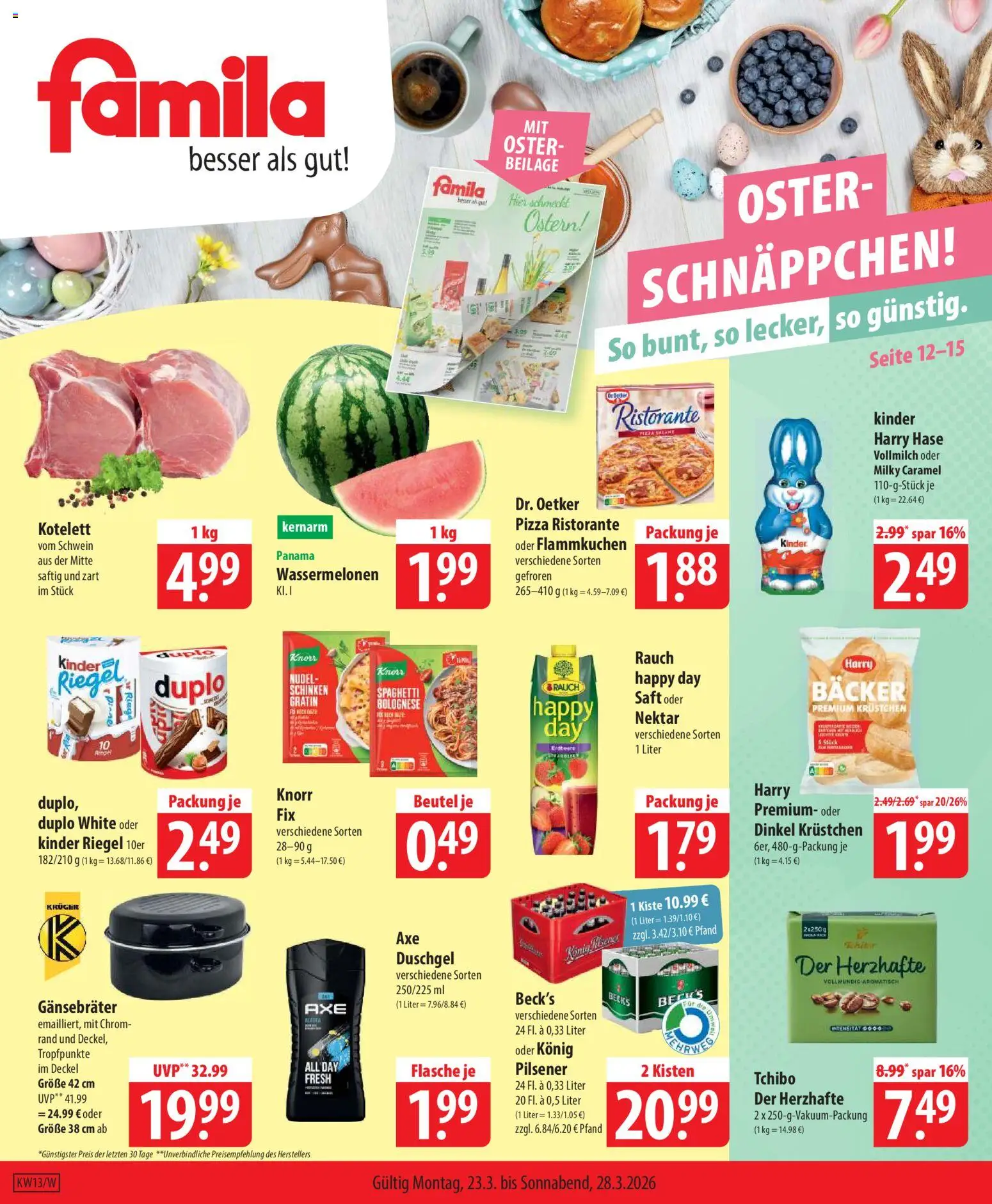 Famila Prospekt 	 – gültig ab 23.03.2026 | Seite: 1 | Produkte: Ristorante, Knorr, Kinder riegel, Saft