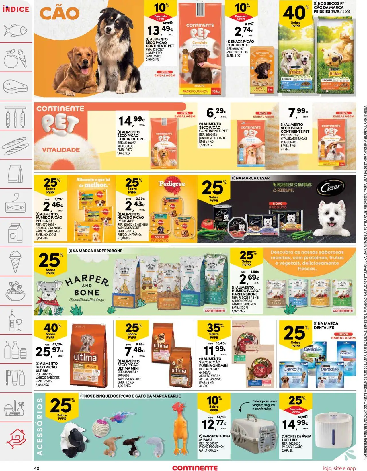 Continente folheto │ válido de 05.08.2025 | Página: 48 | Produtos: Agua, Boné, Purina one, Biscoitos