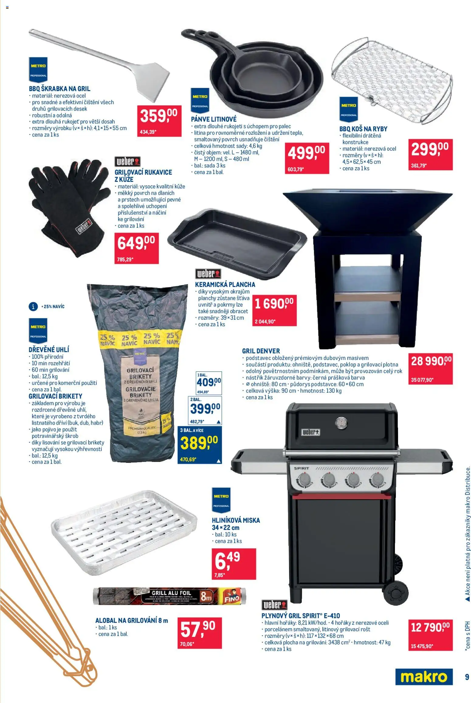 Makro leták - Pro milovníky jídla od 22.04.2026 | Strana: 9 | Produkty: Grilování, Rukavice, Škrob, Gril
