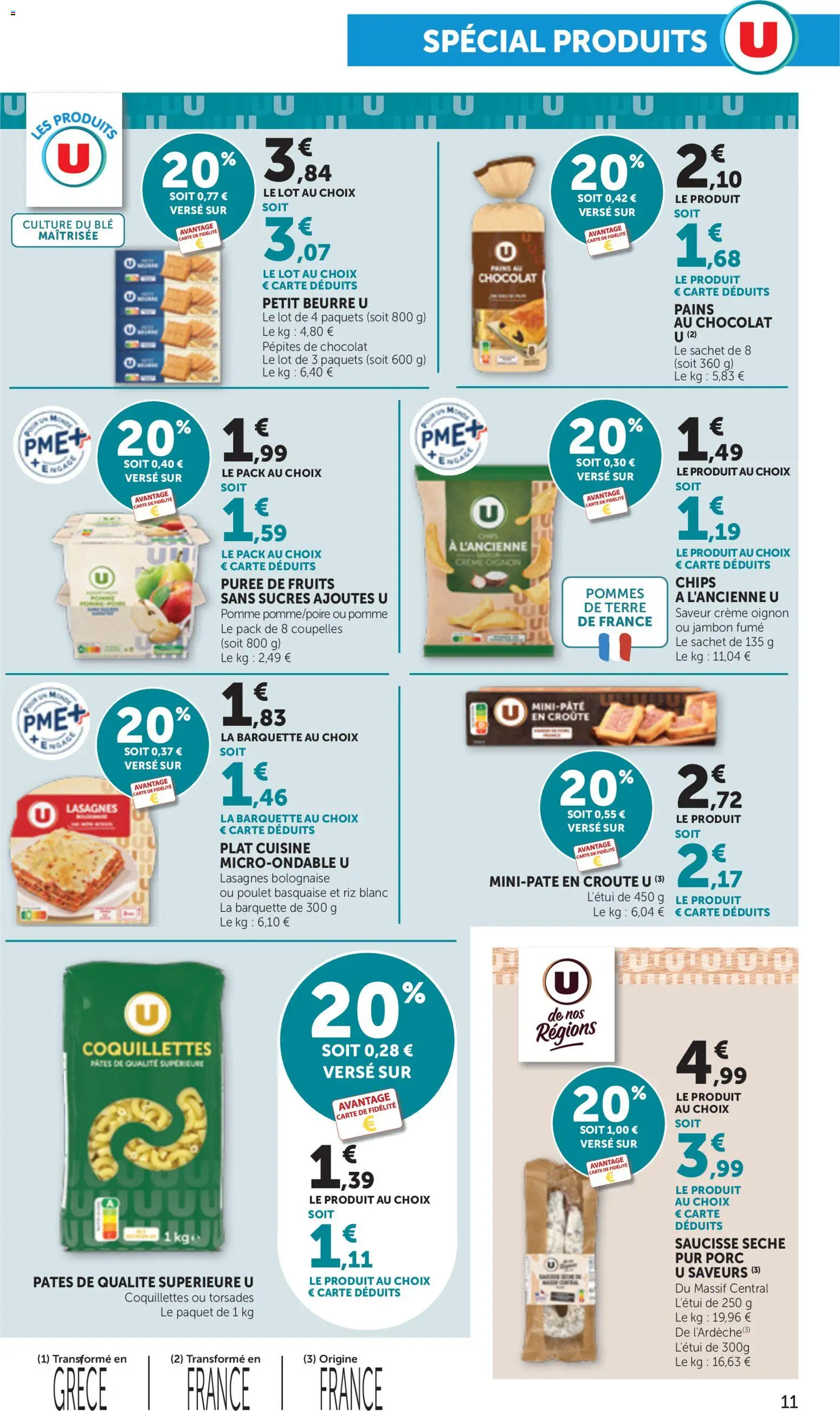 {H1} | Page: 11 | Produits: Riz blanc, Beurre, Chocolat, Saucisse