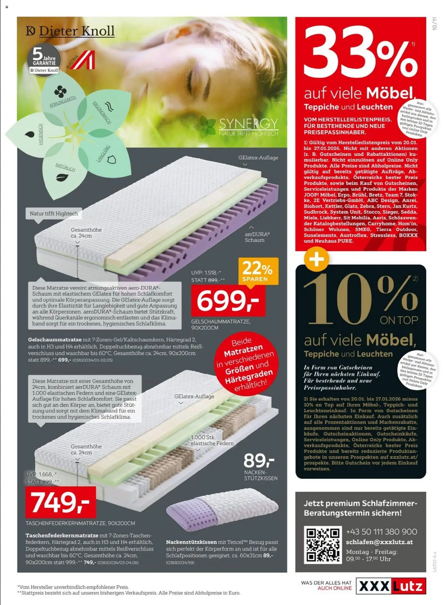 XXXLutz Heimtextilienwochen gültig ab 20.01.2026 | Seite: 11 | Produkte: Uhr, Matratze, Teppich