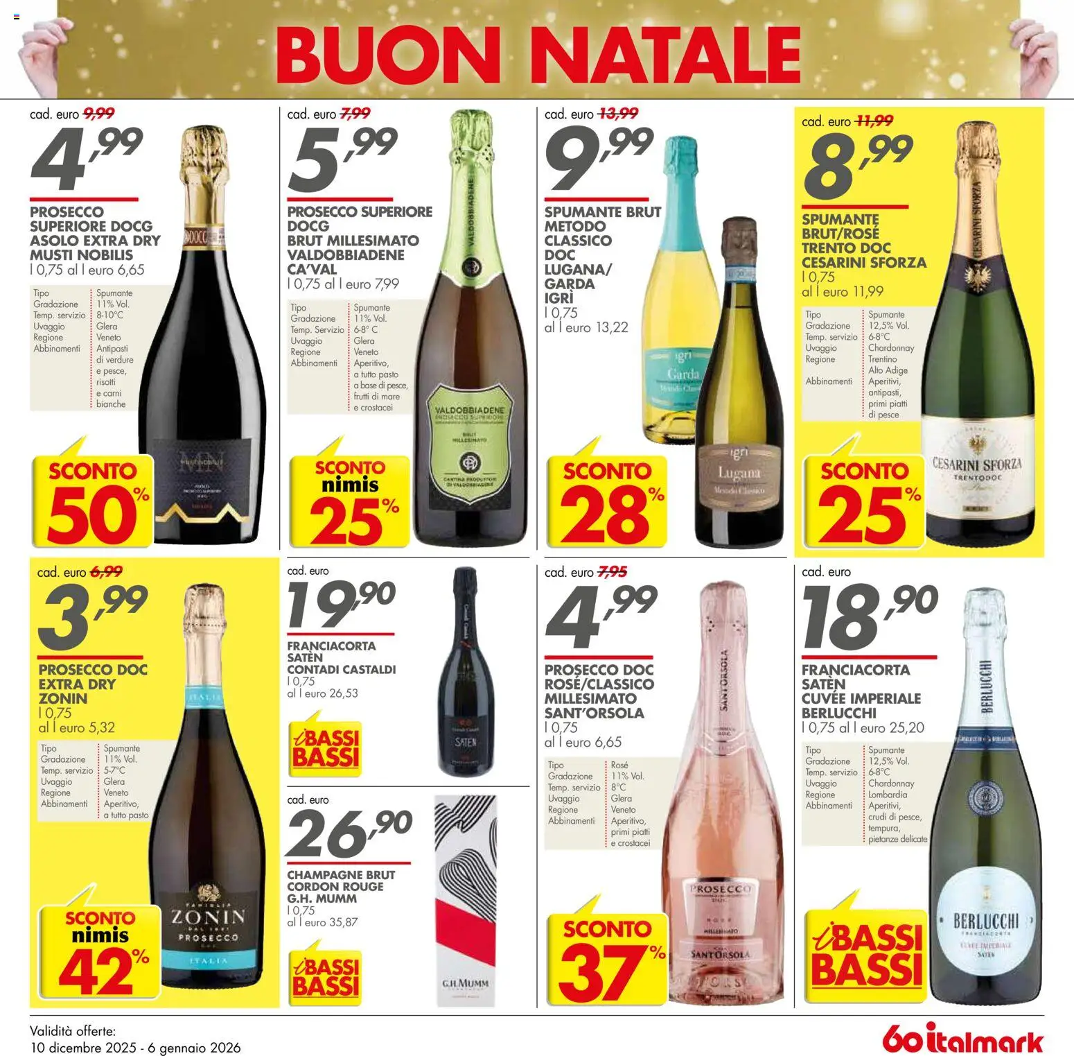 Volantino Italmark del 10.12.2025 | Pagina: 21 | Prodotti: Prosecco, Verdure, Spumante, Champagne