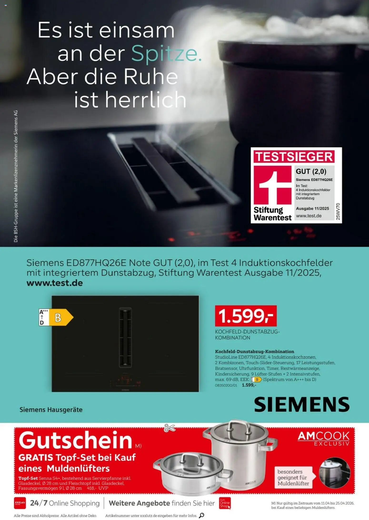 XXXLutz Nr. 1 bei Küchen – gültig ab 11.04.2026 | Seite: 6 | Produkte: Siemens, Dunstabzug