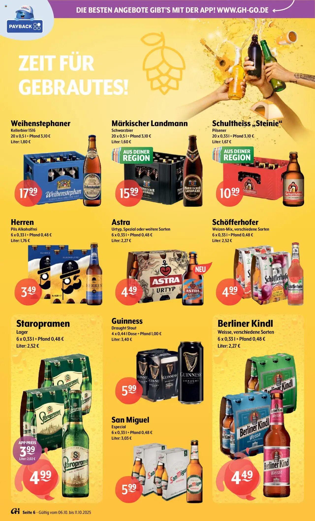 Trink und Spare Prospekt – gültig ab 06.10.2025 | Seite: 6 | Produkte: Berliner, Pils, Astra, Himbeere