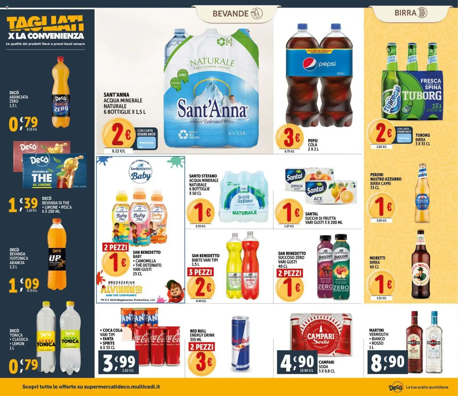 Volantino Decò del 11.02.2026 | Pagina: 16 | Prodotti: Acqua tonica, Fanta, Arancia, Red Bull
