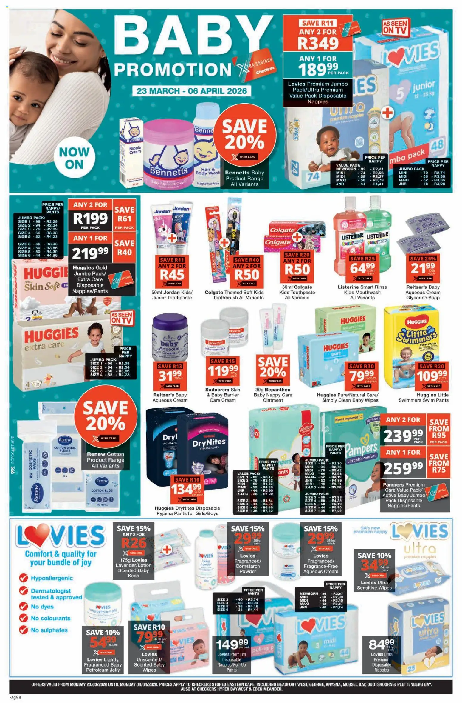 New Checkers catalogue – valid from 23.03.2026 | Page: 8 | Products: Pads, Fragrance, Soap, Body wash